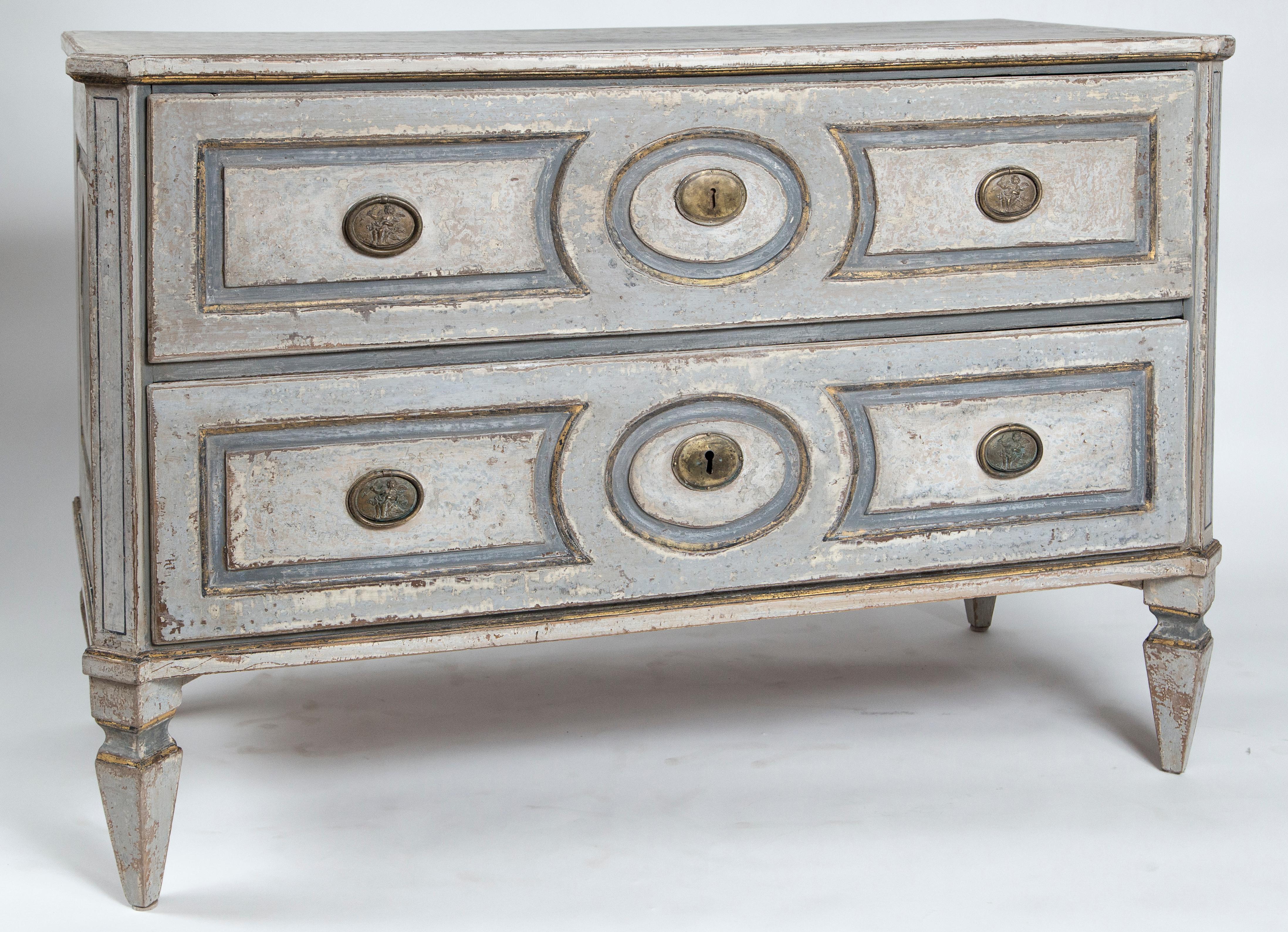 Neoclassical Large Louis XVI Painted Chest of Drawers