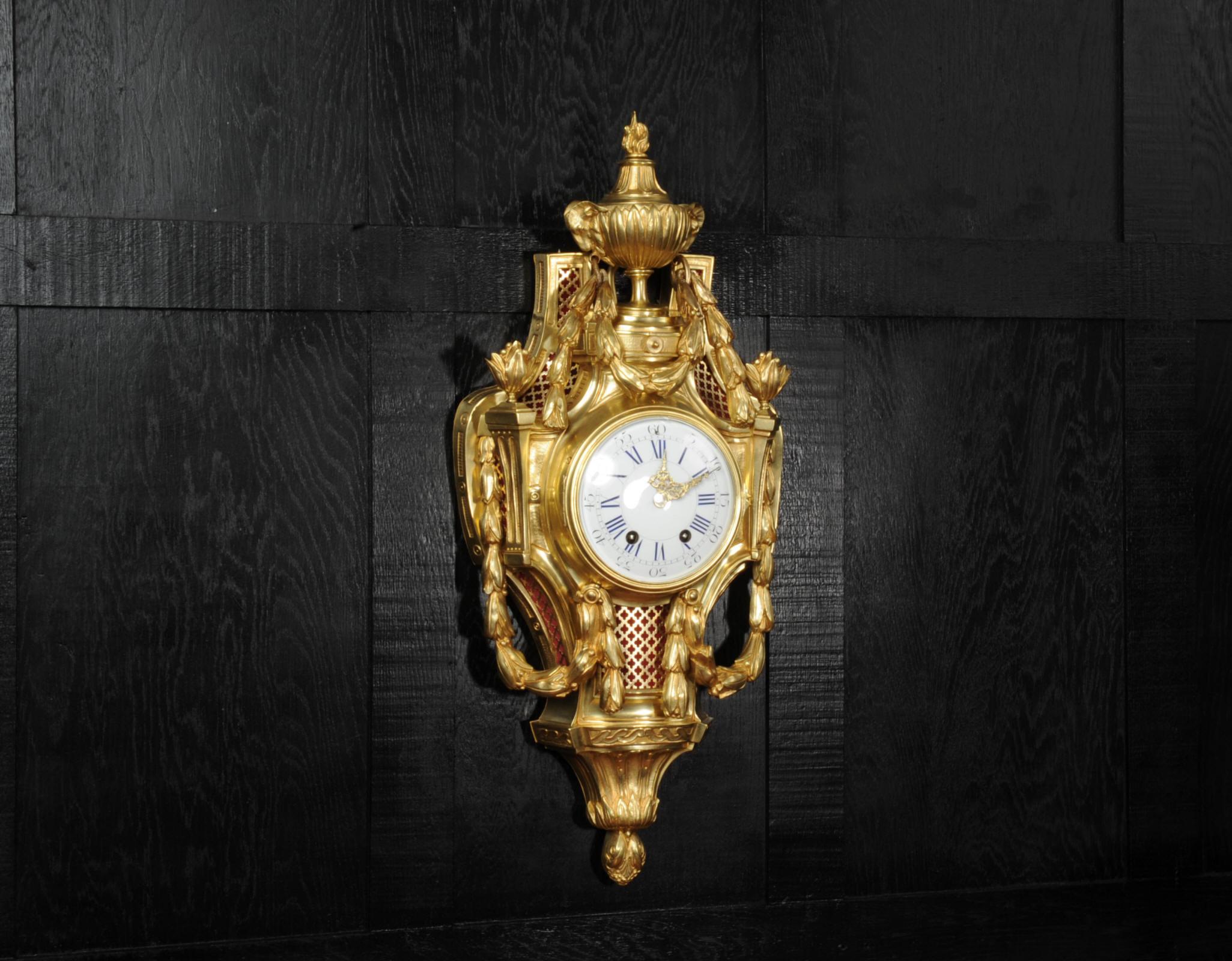 Large Louis XVI Style Antique French Cartel Wall Clock 3