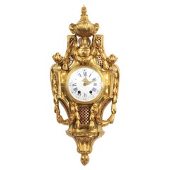 Large Louis XVI Style Antique French Cartel Wall Clock