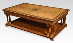 Large Louis XVI style brass inlaid coffee table