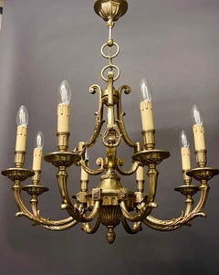 Large Louis XVI Style Bronze Chandelier, Paris, France, circa 1970s