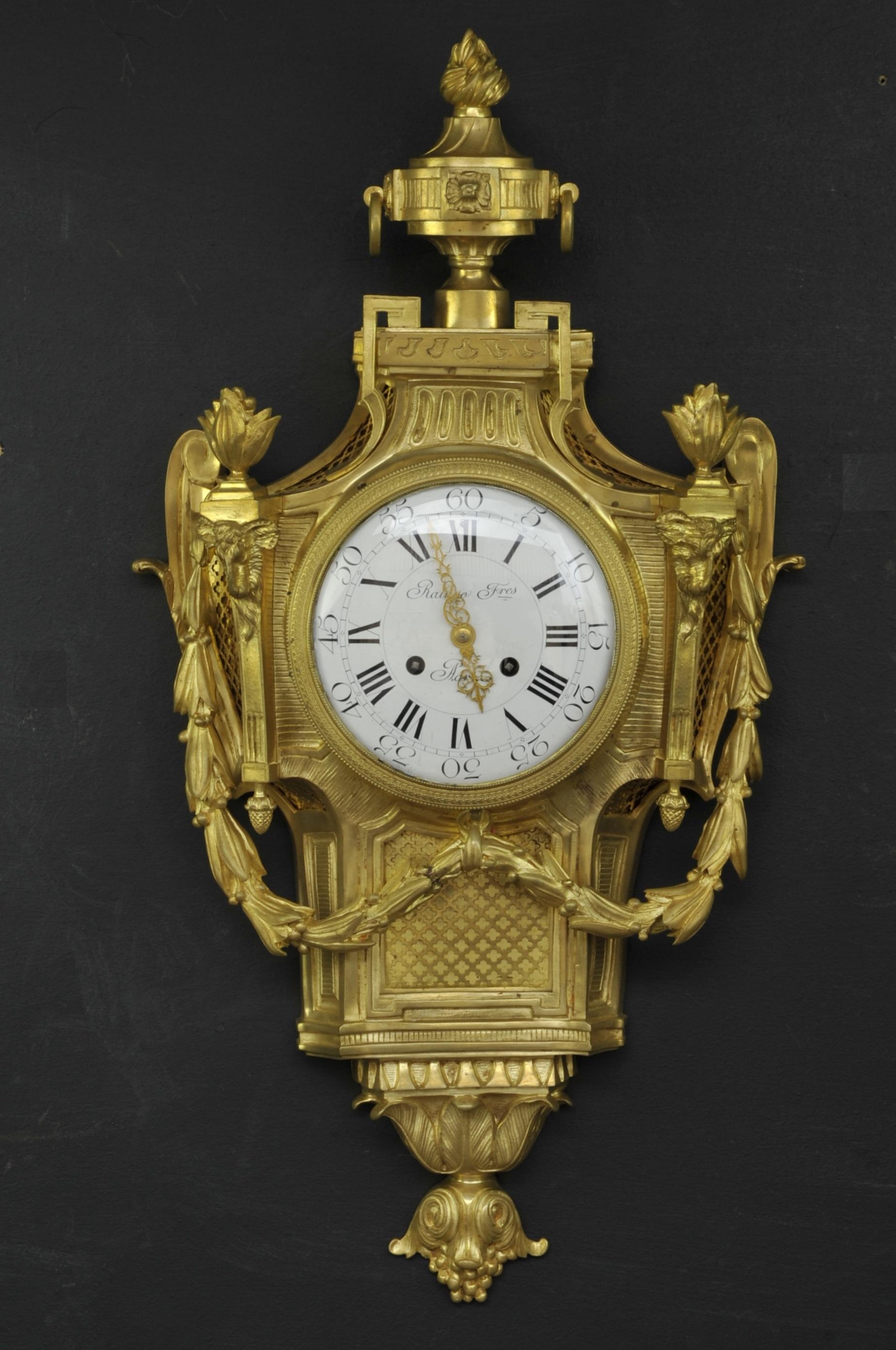 Large Louis XVI Style Cartel Signed Raingo 4