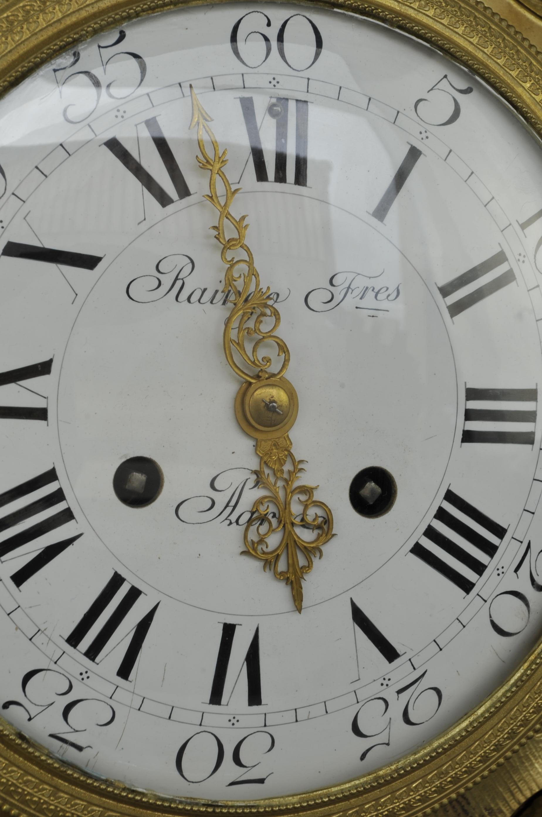 19th Century Large Louis XVI Style Cartel Signed Raingo