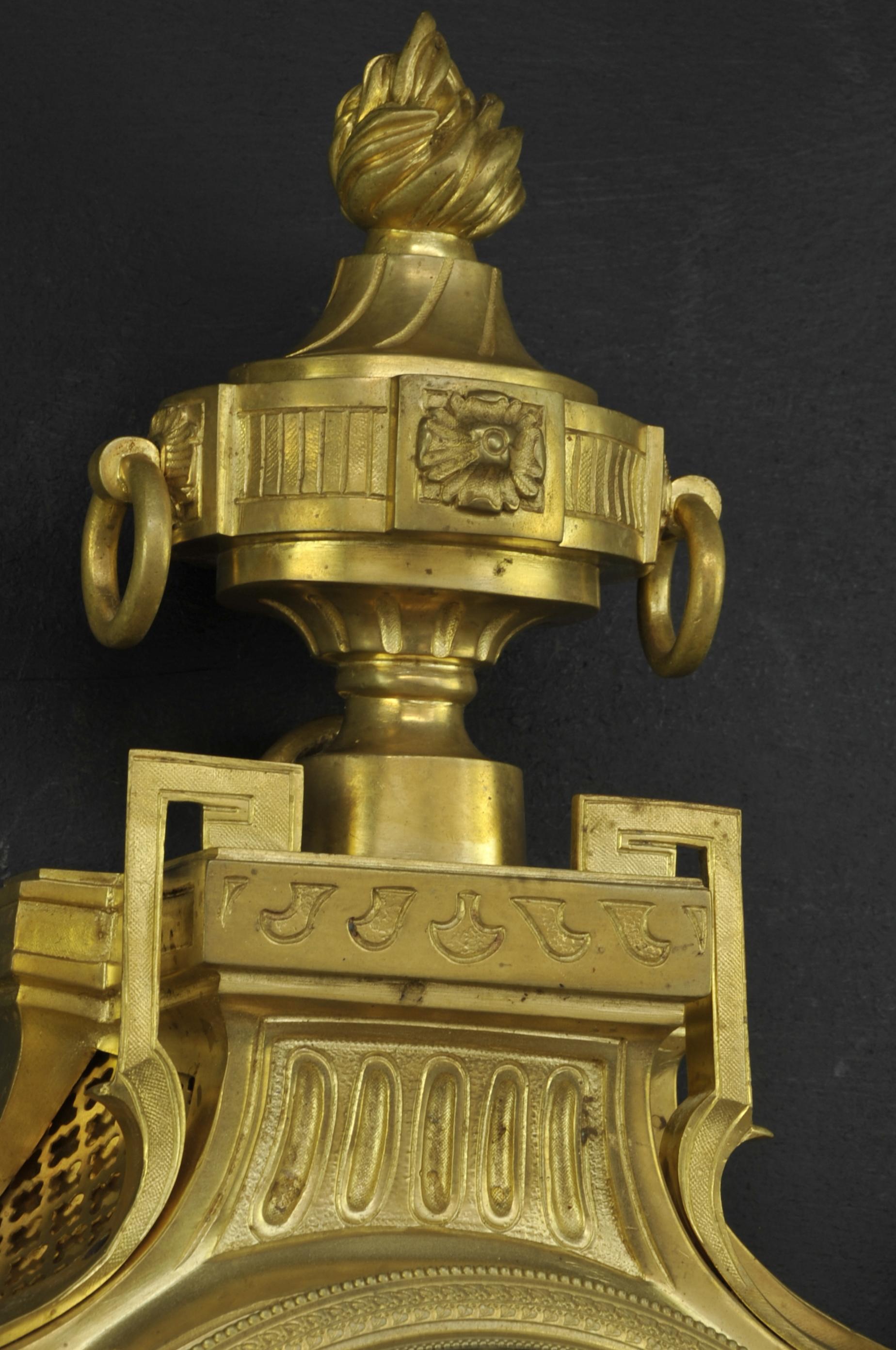 Bronze doré Grand manteau de cheminée de style Louis XVI signé Raingo en vente