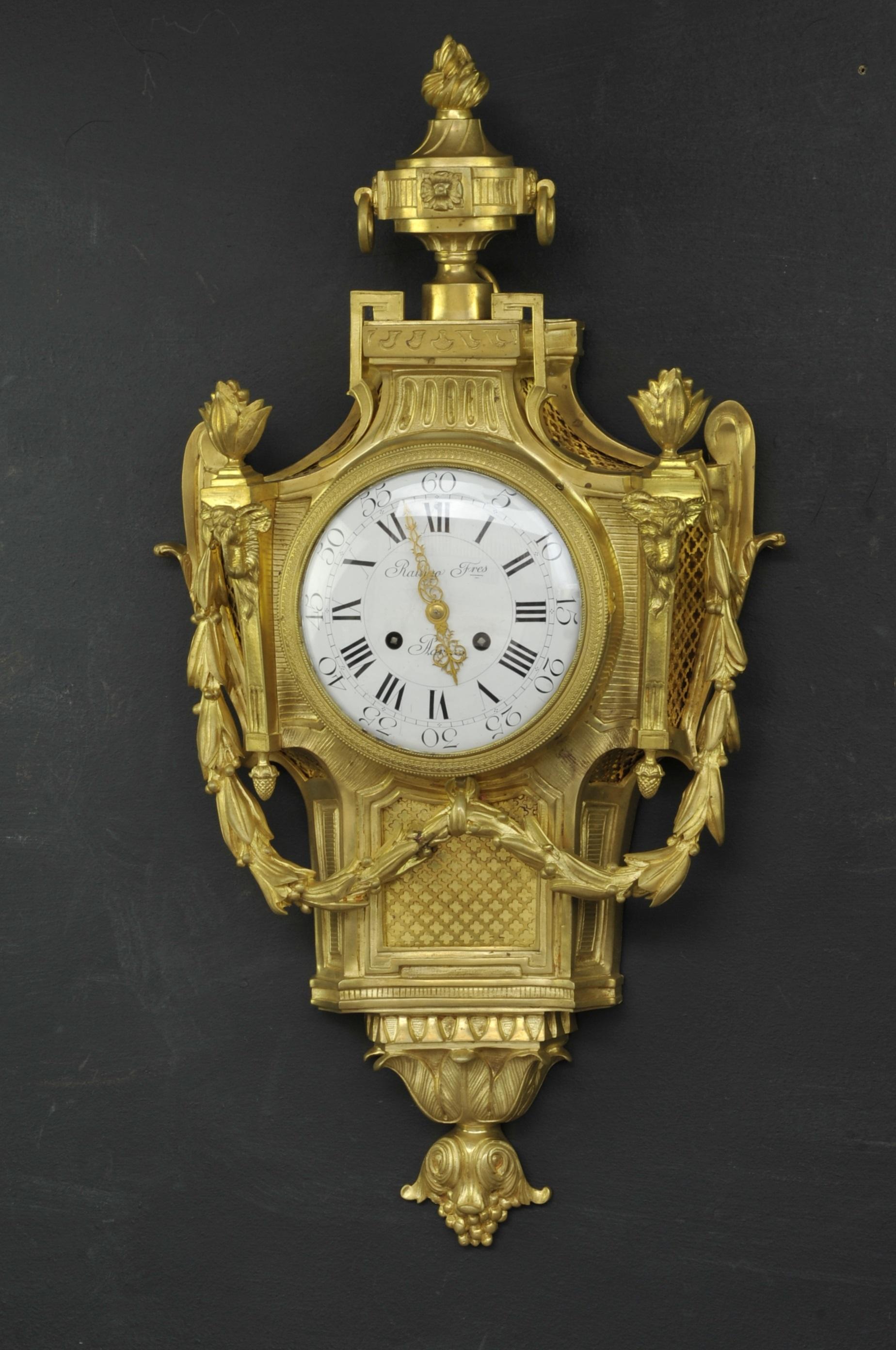 Large Louis XVI Style Cartel Signed Raingo 3