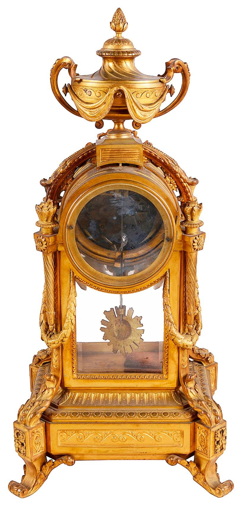 19th Century Large Louis XVI Style Clock Set For Sale