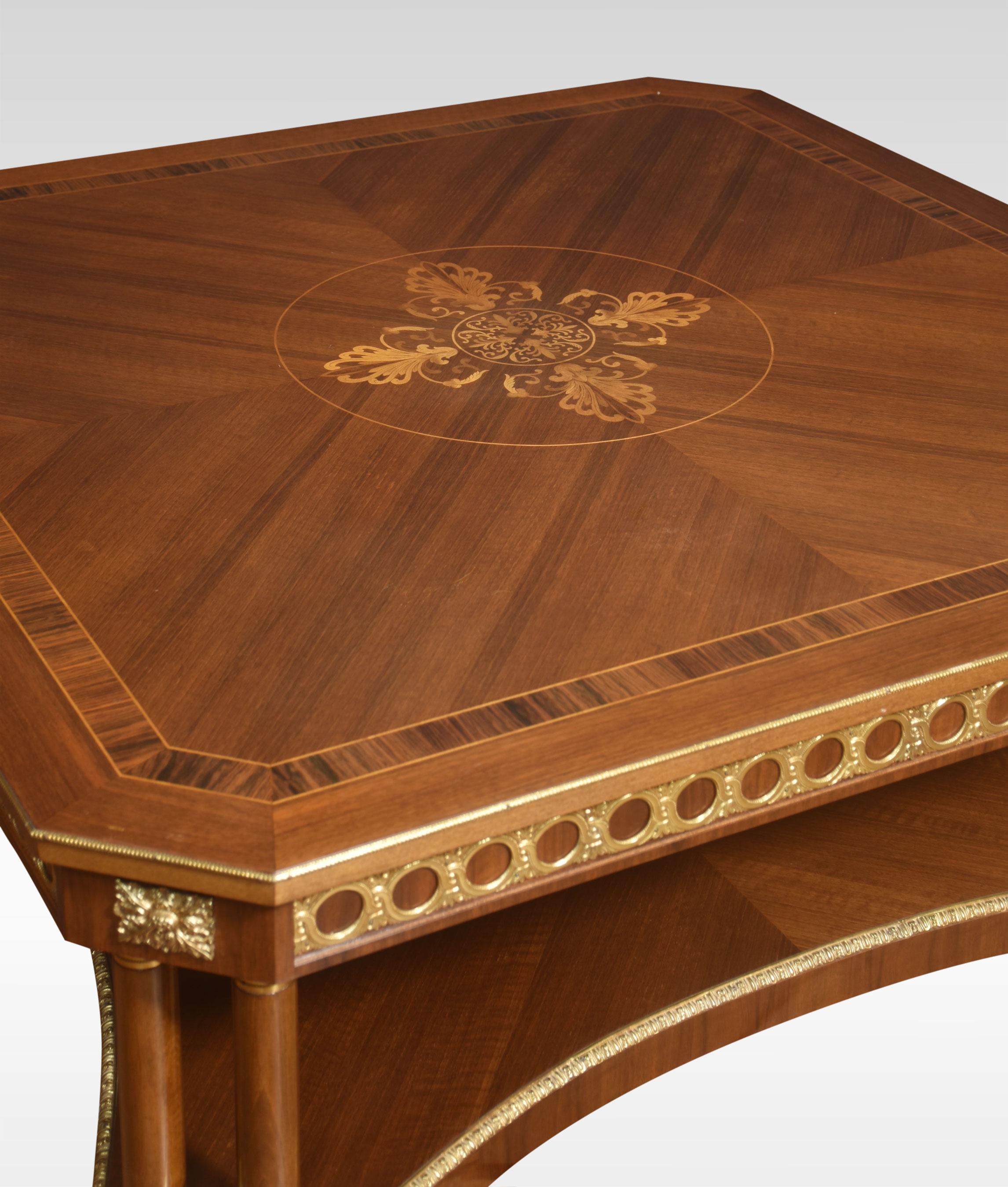 Walnut Large Louis XVI-style coffee table For Sale