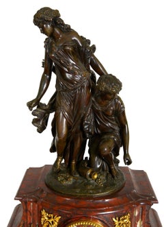 Großes vergoldetes Uhrenset im Louis-XVI-Stil, 19. Jahrhundert