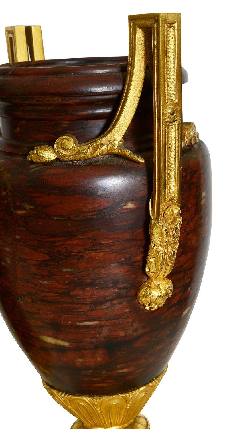 Large Louis XVI style gilded clock set, C19th For Sale 2