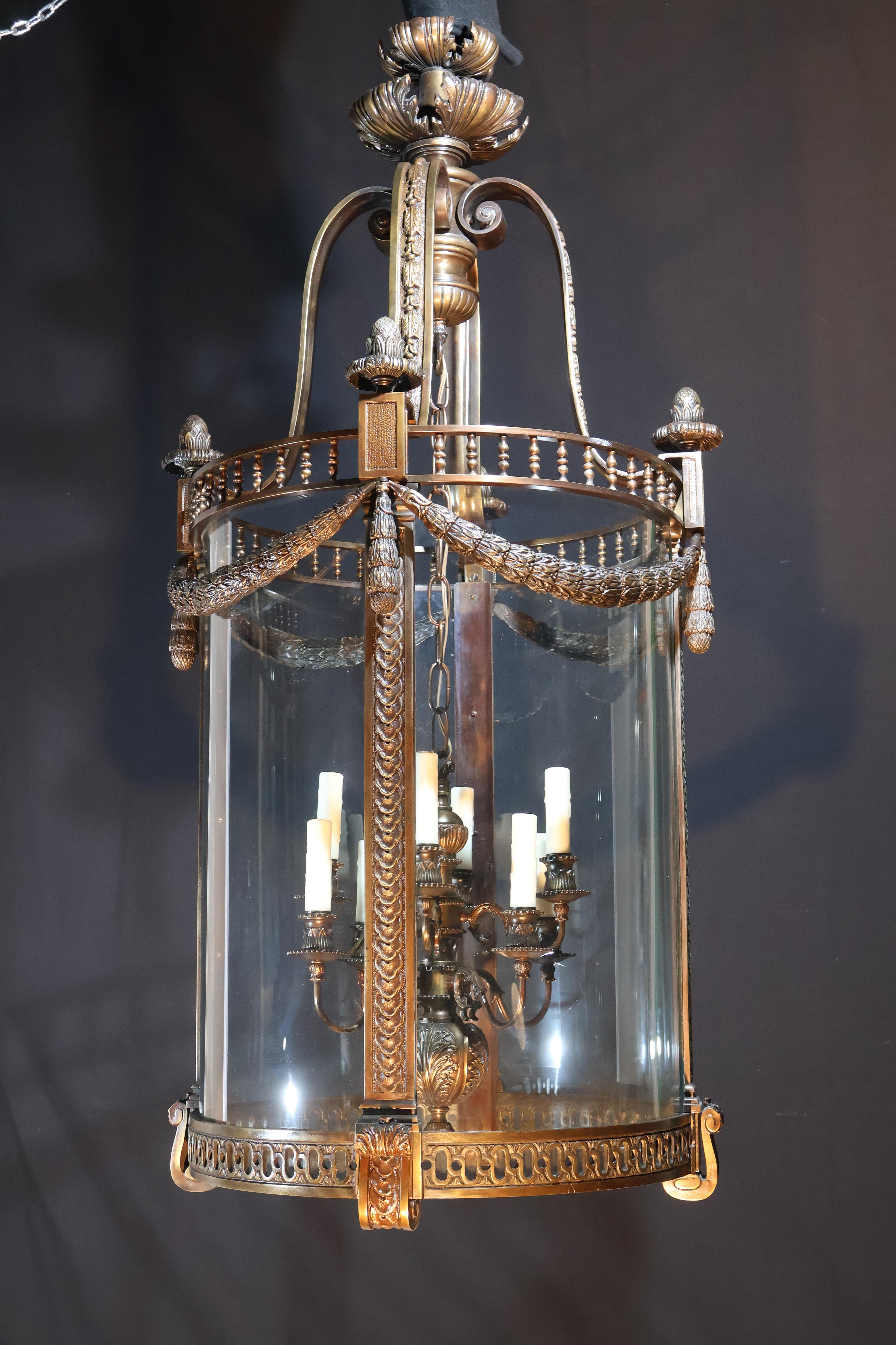 Large Louis XVI style Hall Lantern For Sale 6