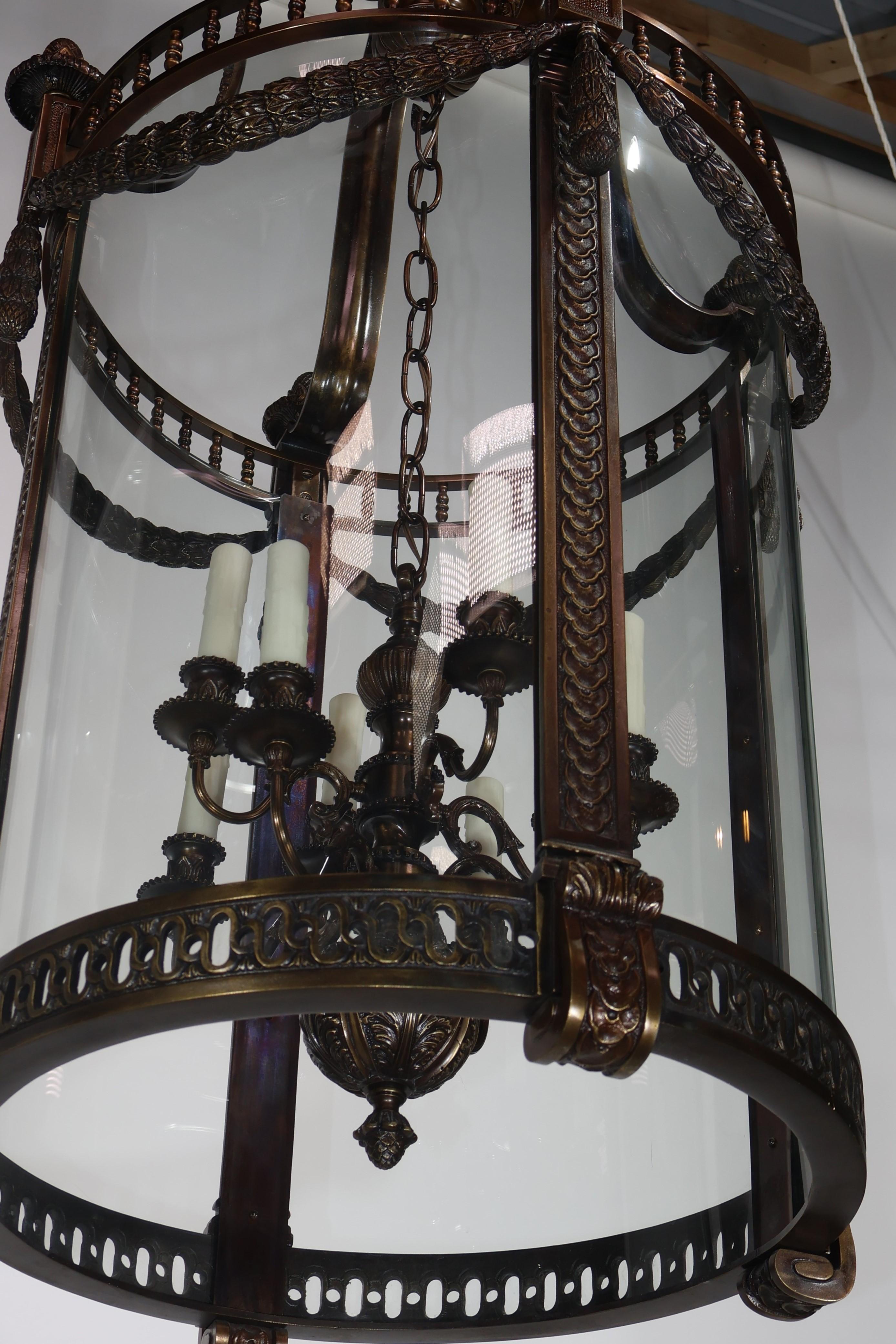 Early 20th Century Large Louis XVI style Hall Lantern For Sale