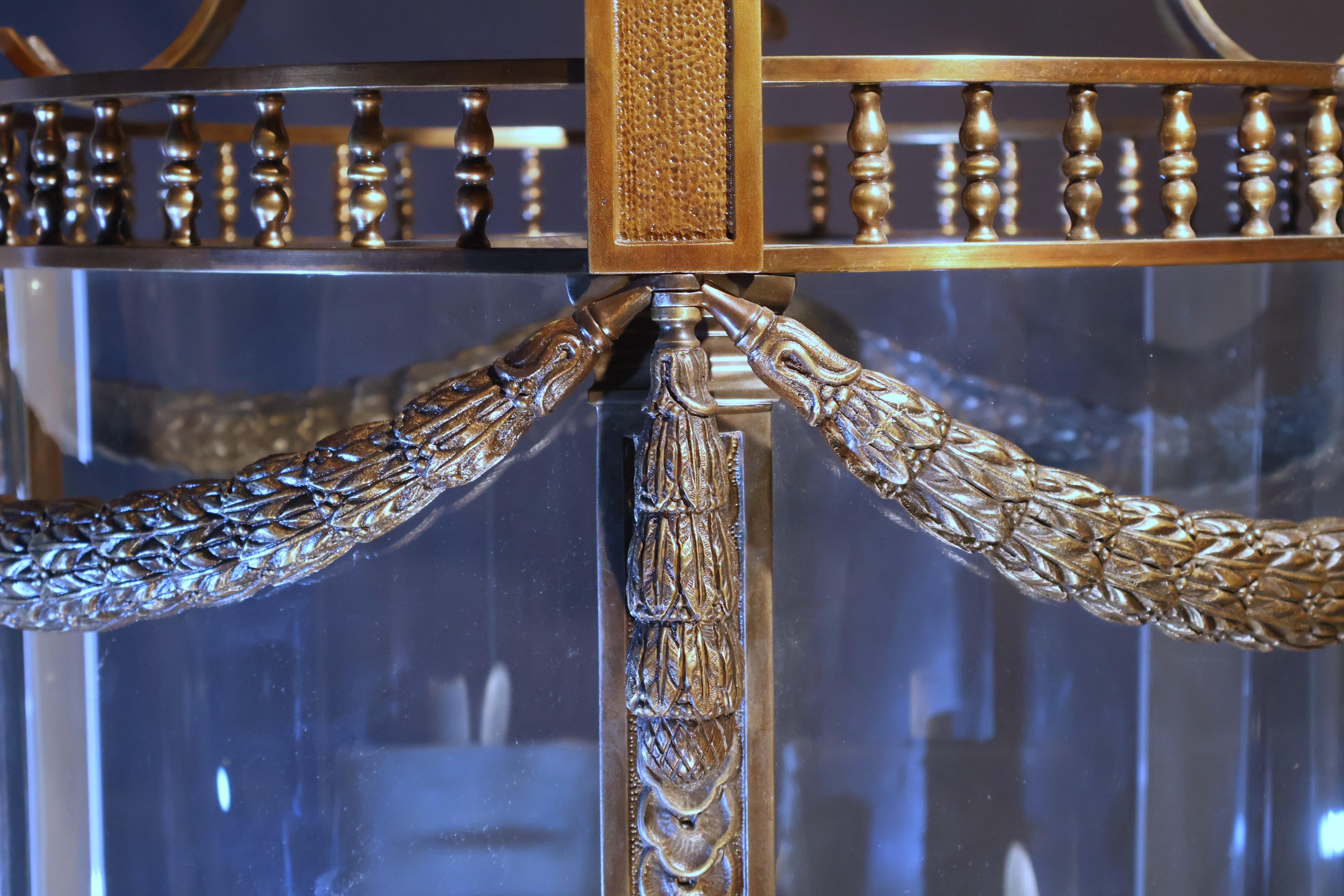 Large Louis XVI style Hall Lantern For Sale 1