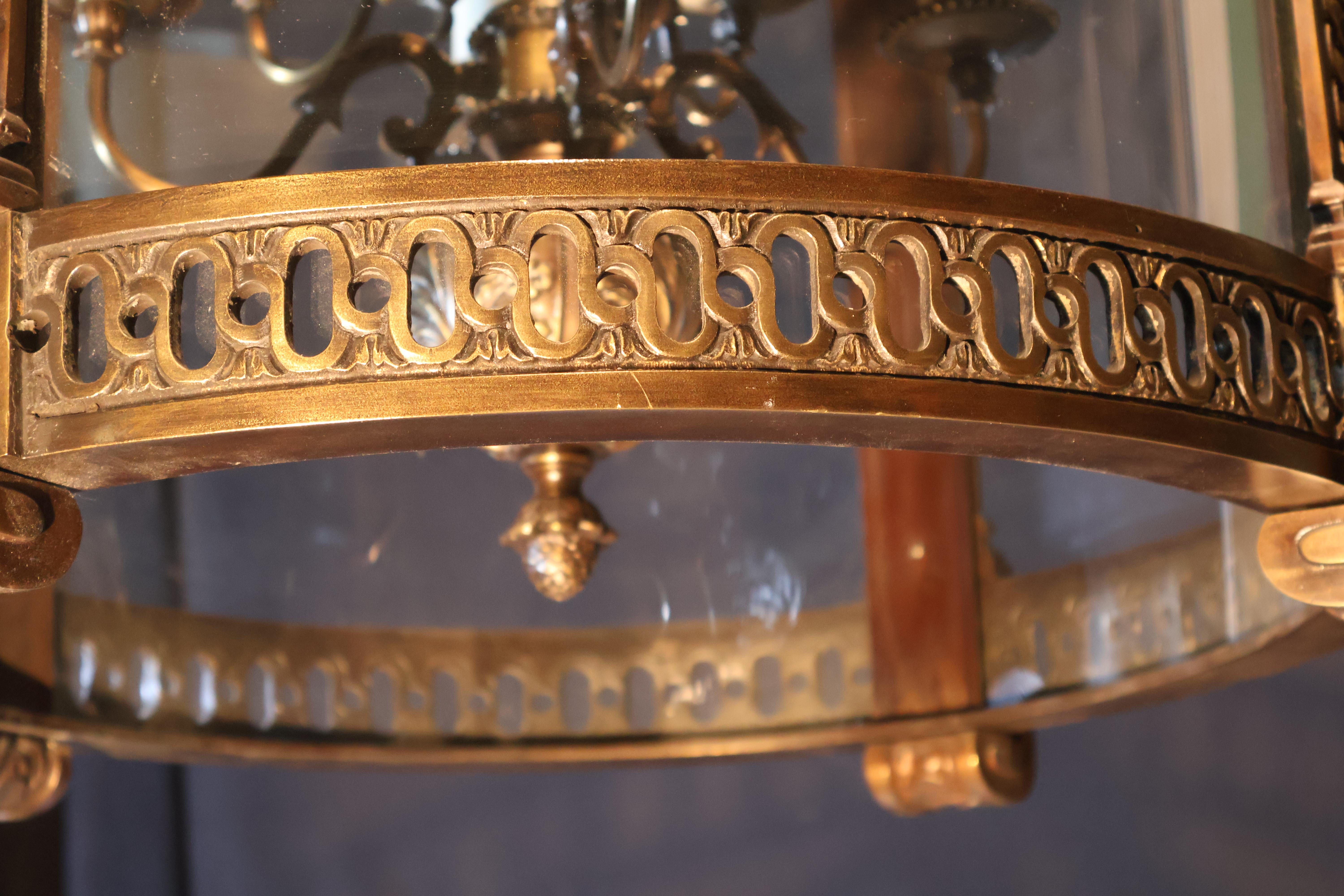 Large Louis XVI style Hall Lantern For Sale 3