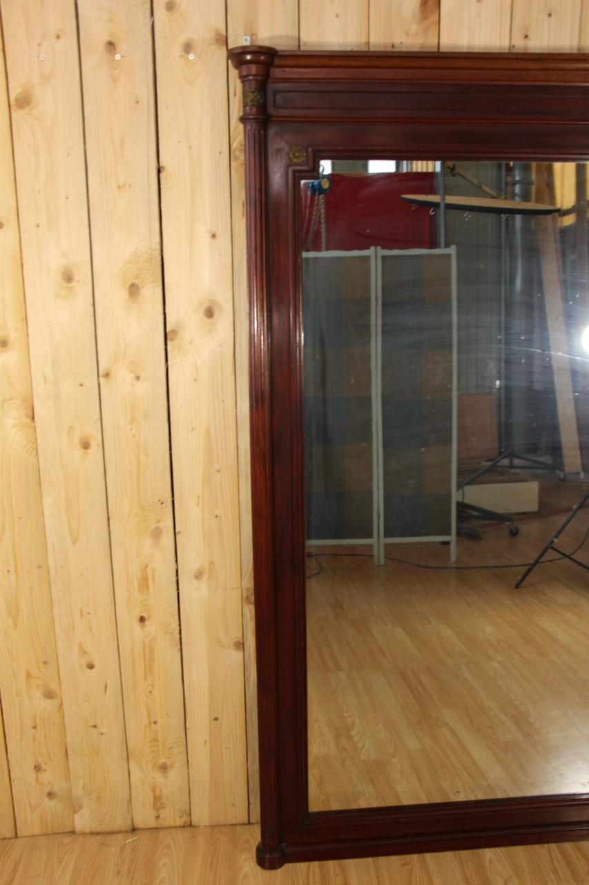 Wood Large Louis XVI Style Mirror For Sale