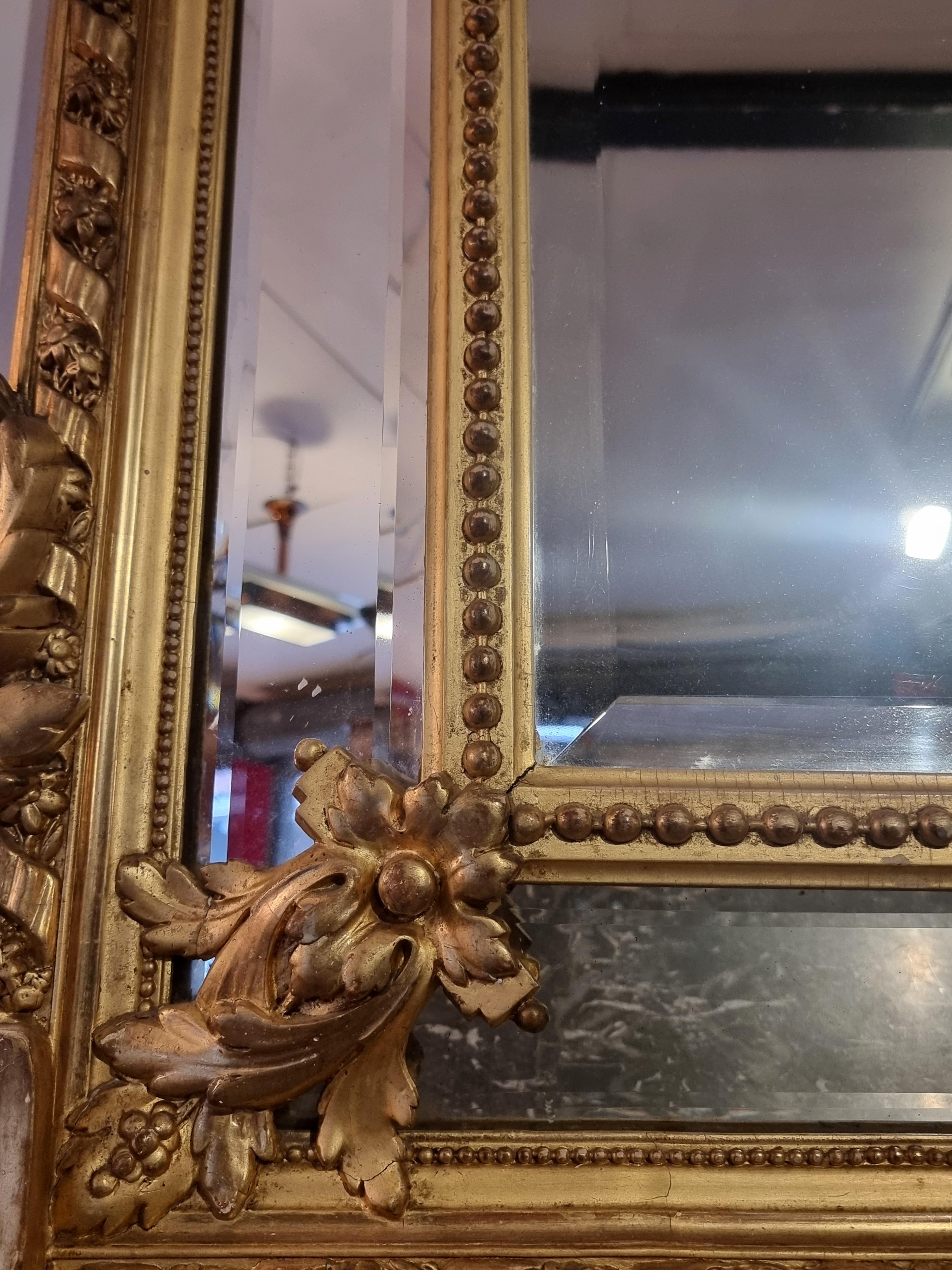 Large Louis XVI Style Mirror, Golden Wood, Late 18th, Early 19th Century 3