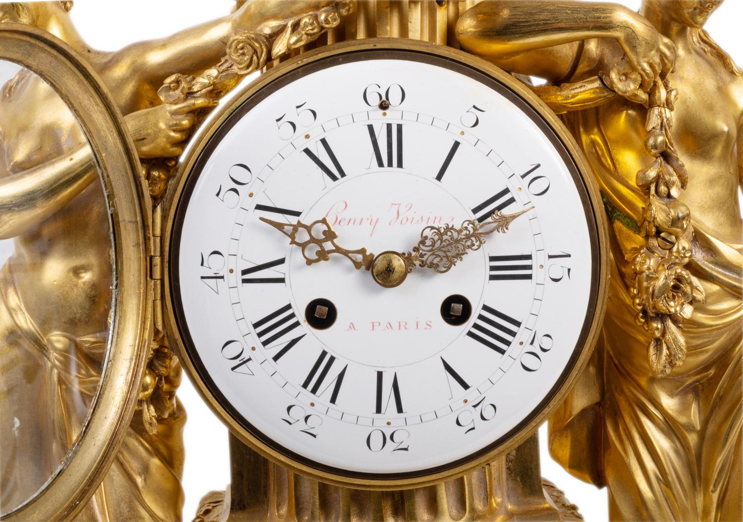 Large Louis XVI Style Ormolu Mantel Clock, 19th Century For Sale 1