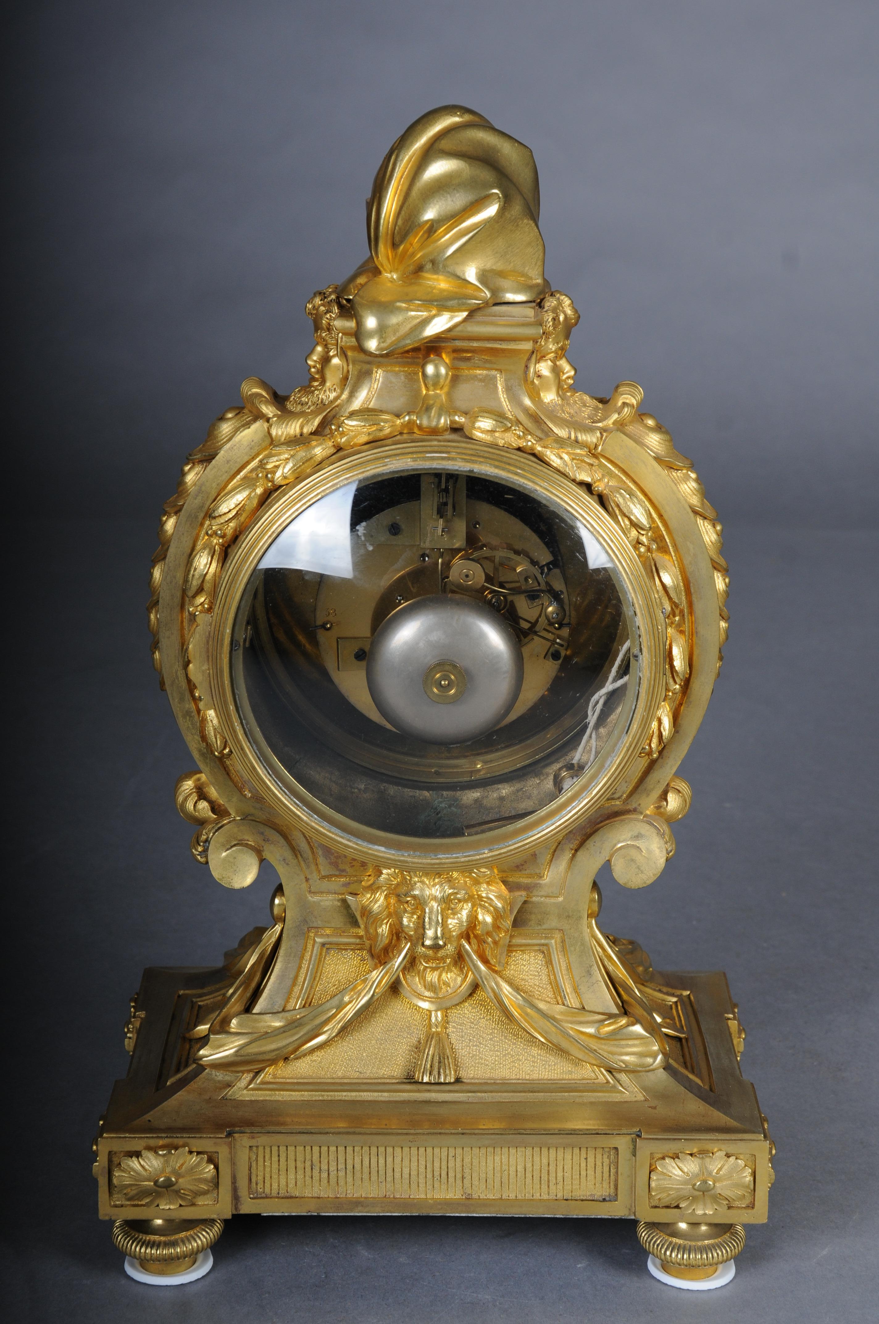 Bronze Large Louis XVI-style pendulum clock Paris, late 19th century For Sale