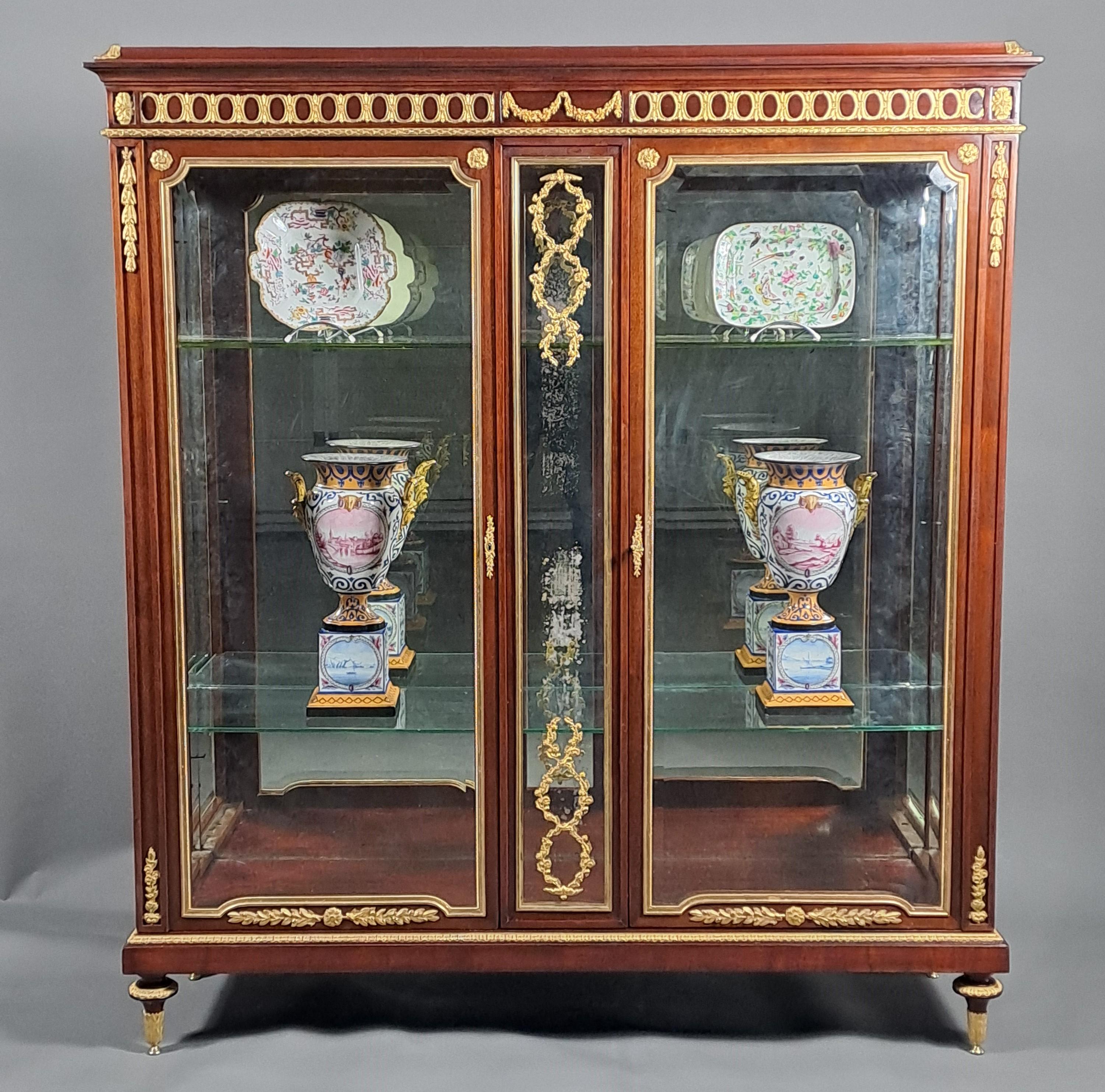 French Large Louis XVI Style Showcase For Sale