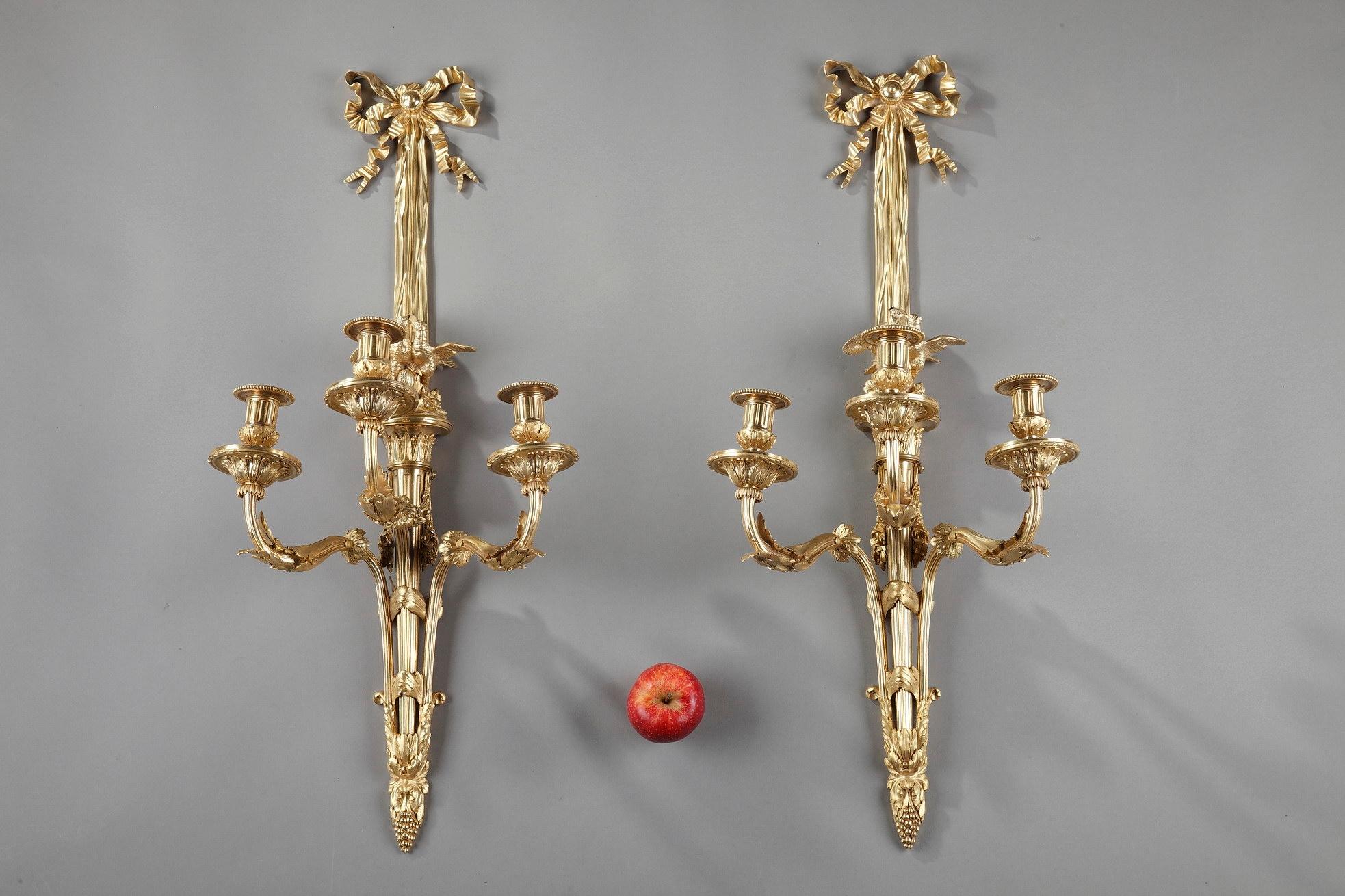 Large Louis XVI-Style Wall Sconces For Sale 5
