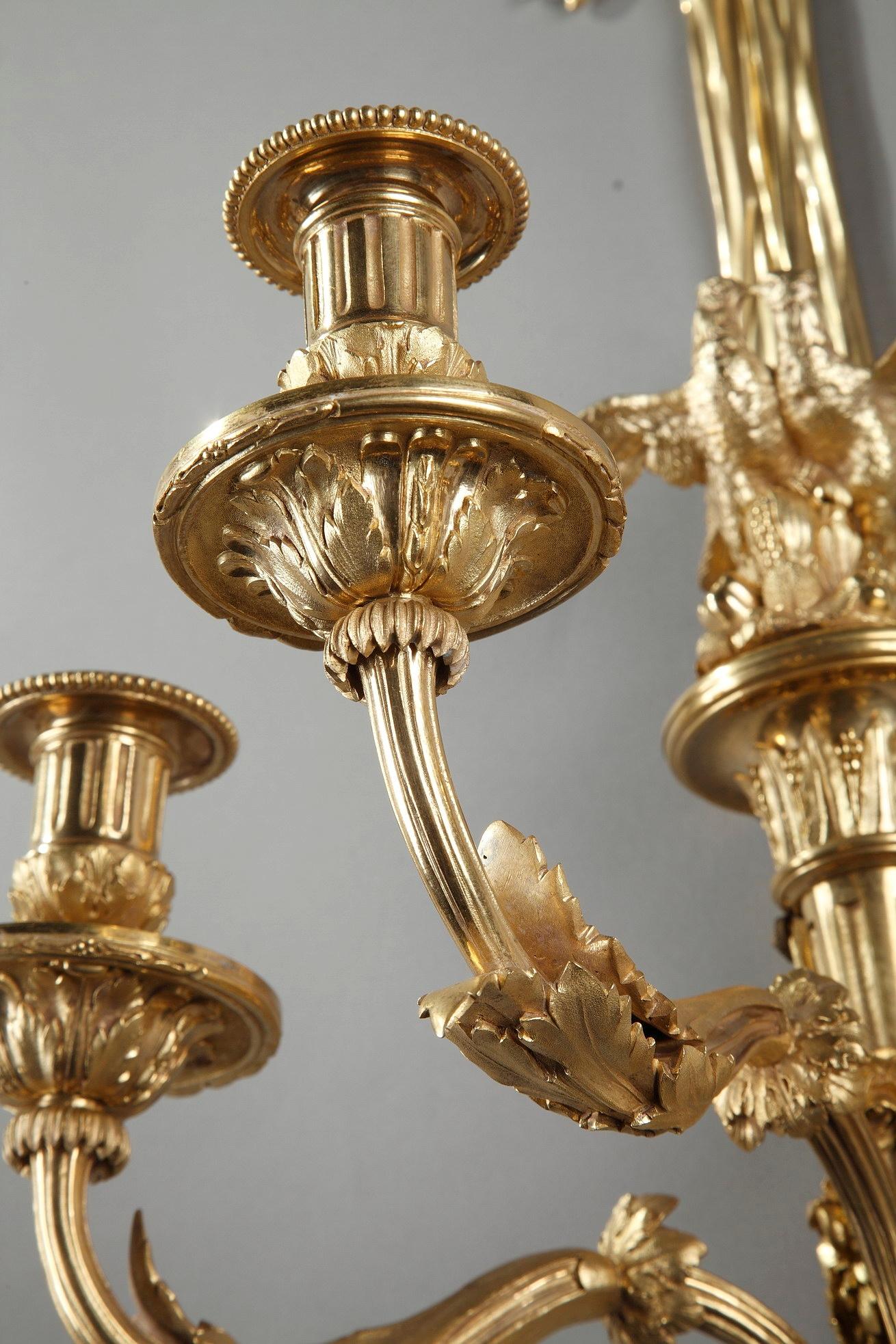 19th Century Large Louis XVI-Style Wall Sconces For Sale