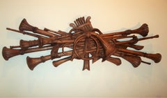 Large Louis XVI Wood Boiserie Musical Trophy or Overdoor Carved in Full Relief