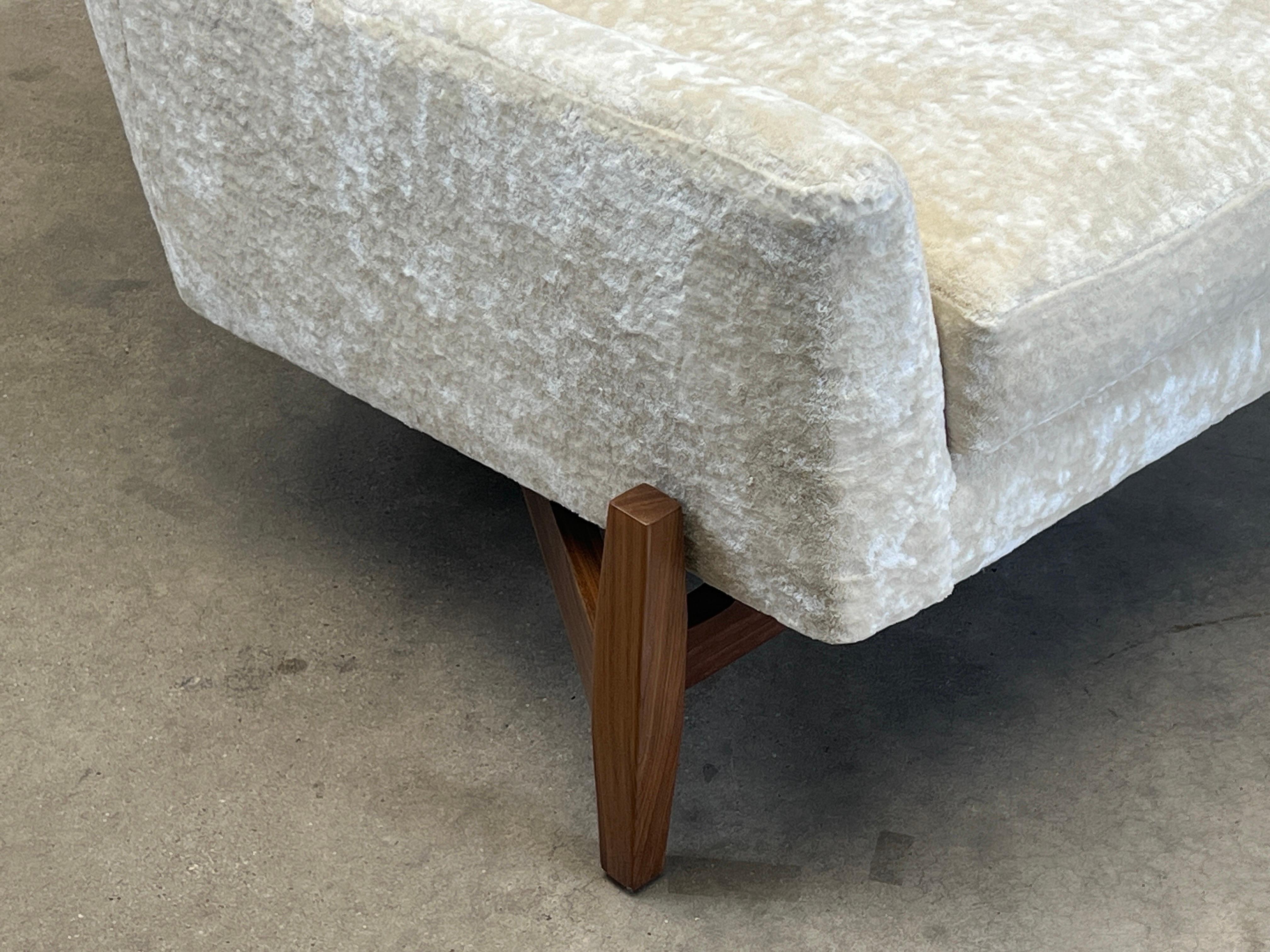 Walnut Large Lounge Chair and Ottoman by Jens Risom