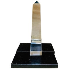 Large “Louxor” Style Clear Crystal Obelisk