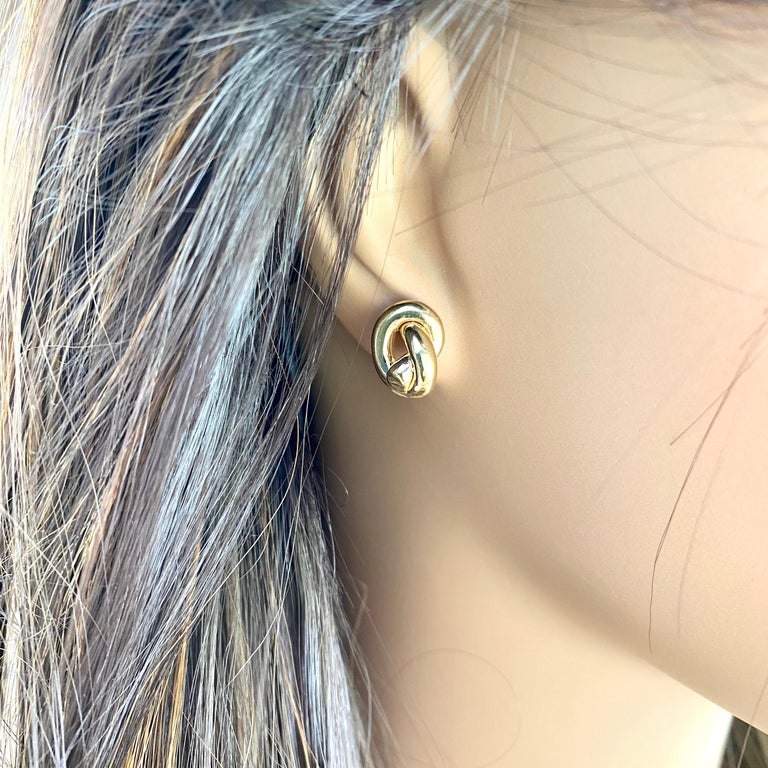 Large Love Knot 0.50 Inch Wide 14 Karat Yellow Gold Stud Earrings at 1stDibs large gold knot earrings large love knot earrings large knot earrings