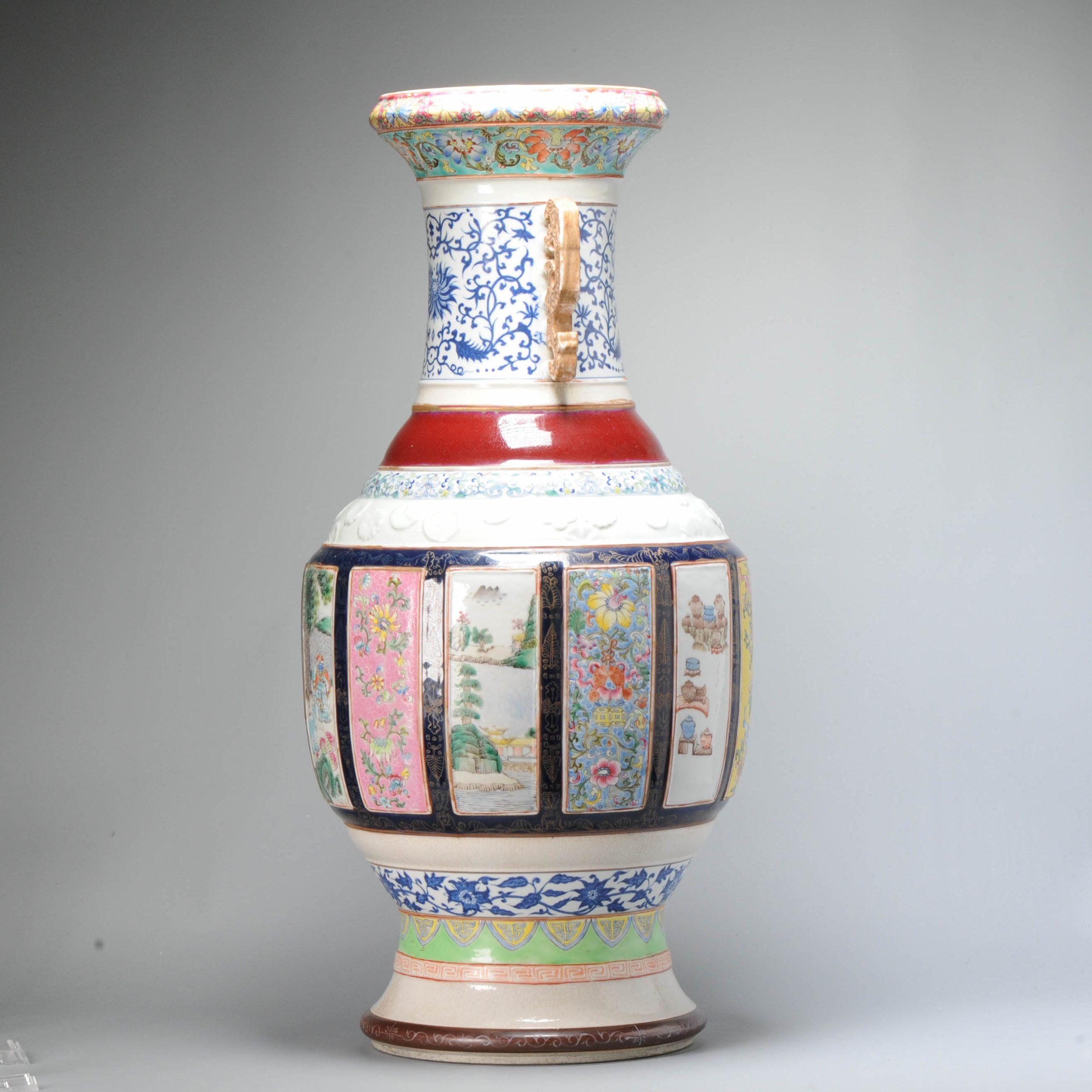 Ravissant vase moderne en porcelaine chinoise PROC en forme de palette de Fencai en vente 3