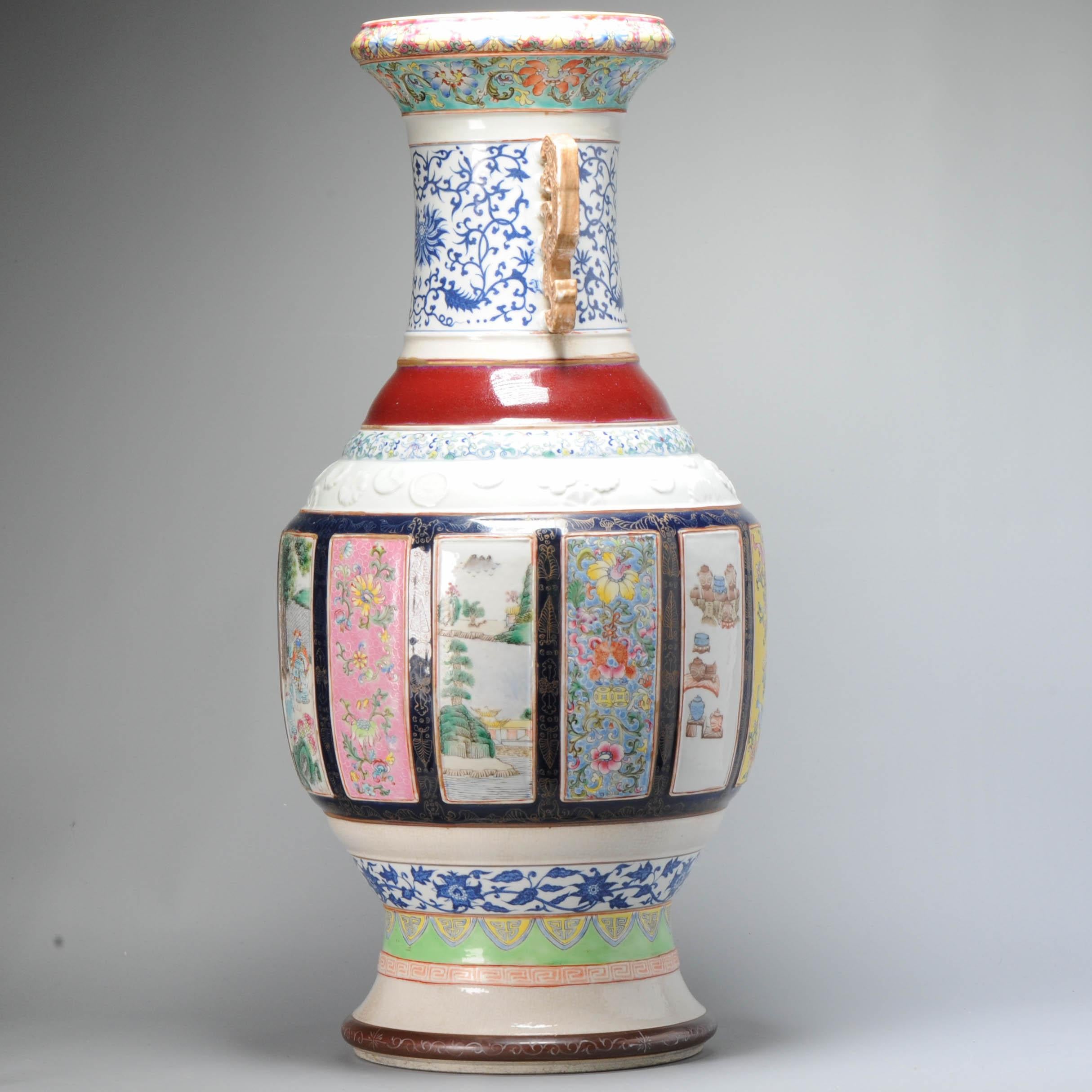 Ravissant vase moderne en porcelaine chinoise PROC en forme de palette de Fencai en vente 4