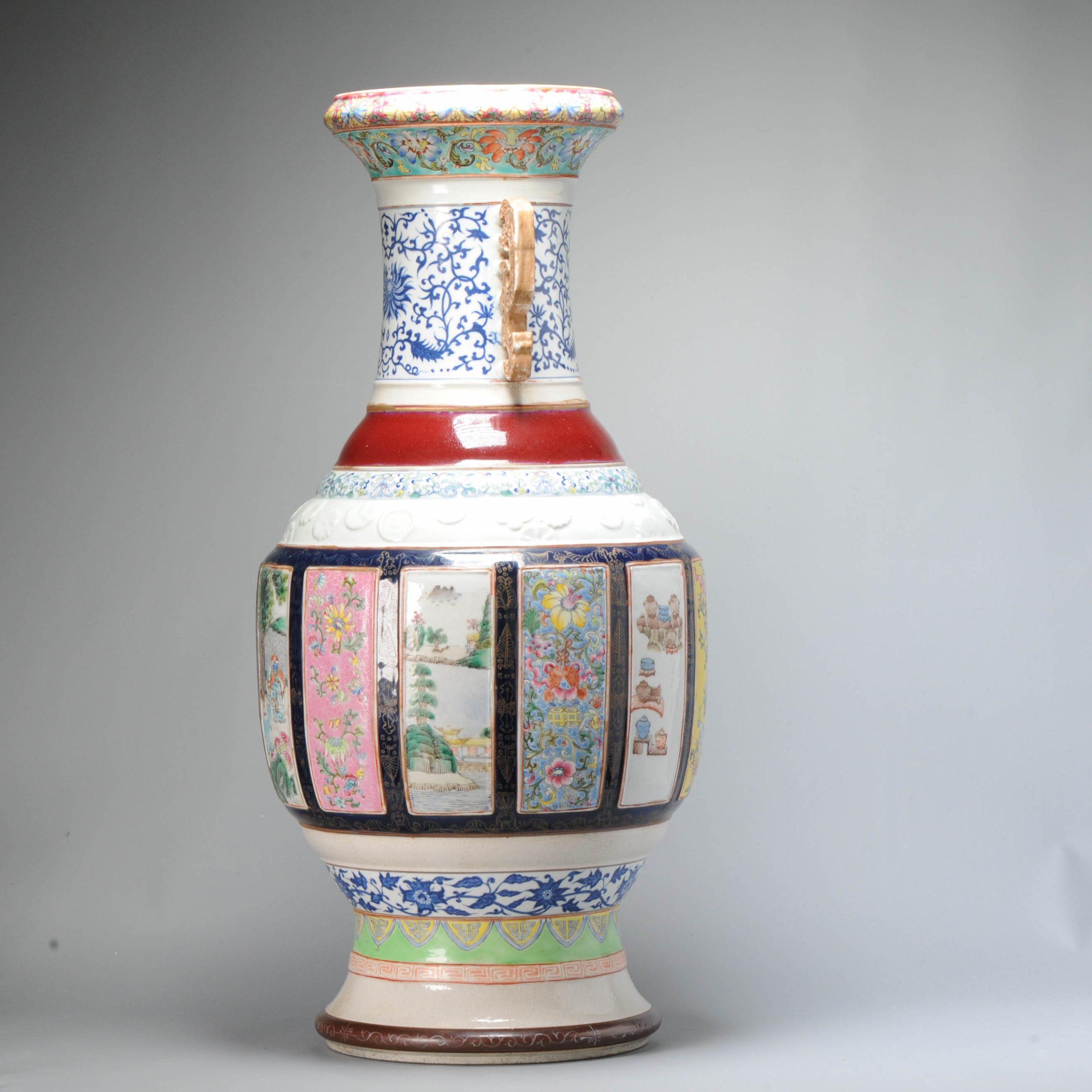 Ravissant vase moderne en porcelaine chinoise PROC en forme de palette de Fencai en vente 2
