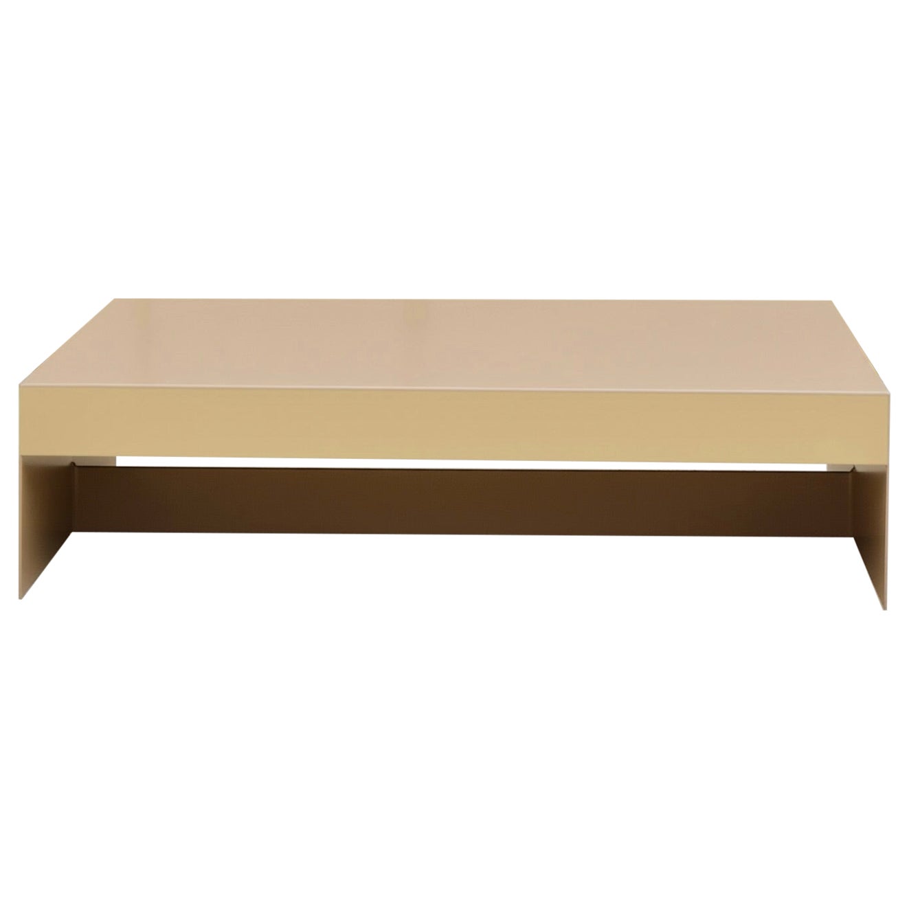 Mesa baja grande de café/sofá de una sola forma en beige Butternut - Personalizable