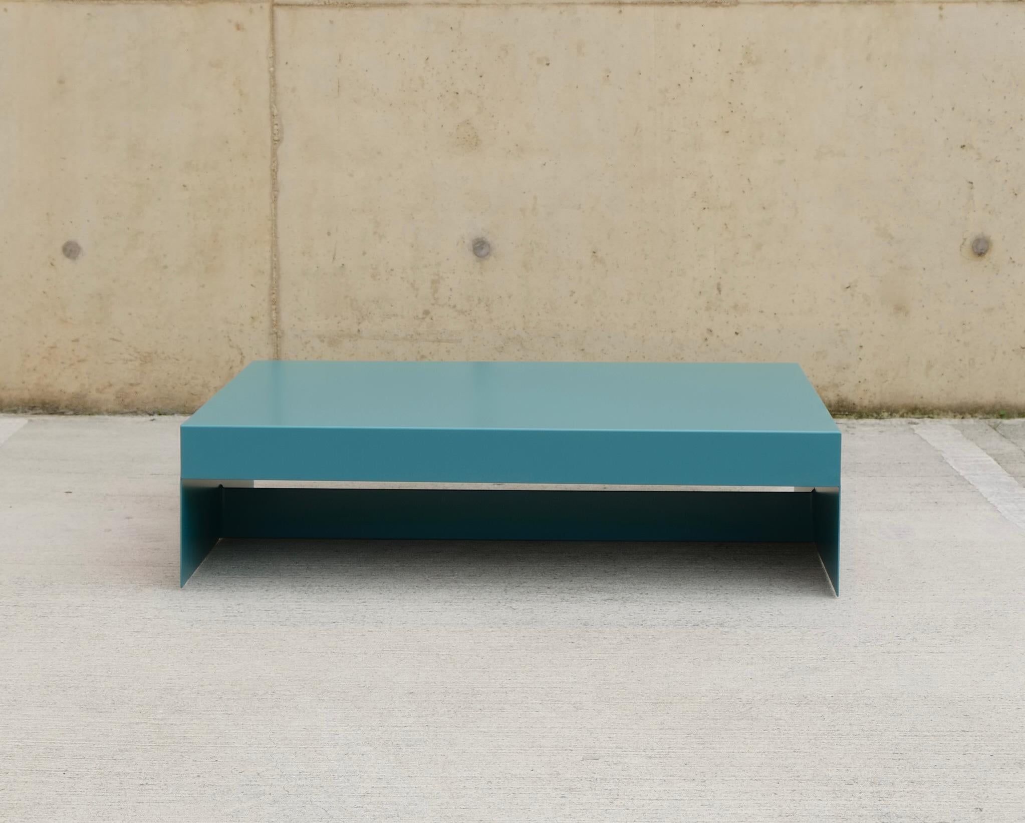 Grande table basse basse à forme unique verte profonde pour café / canapé - personnalisable en vente 6