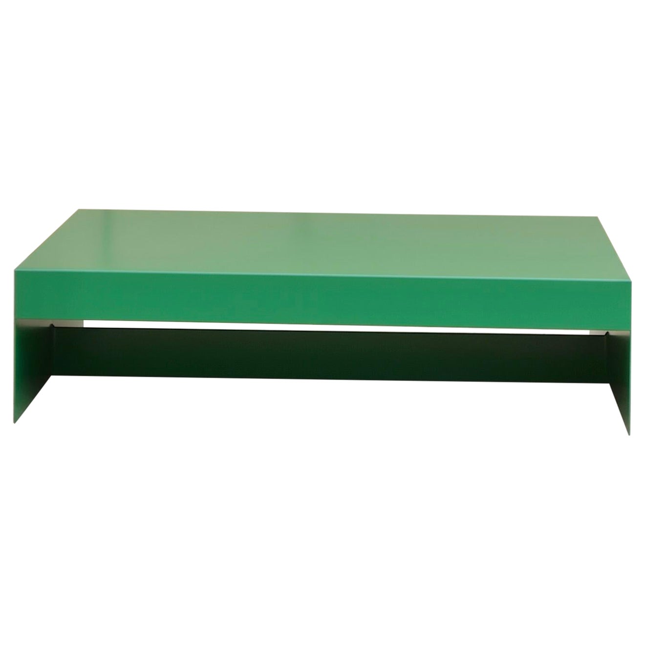 Large Low Green Single Form Coffee / Sofa Table - Customisable For Sale