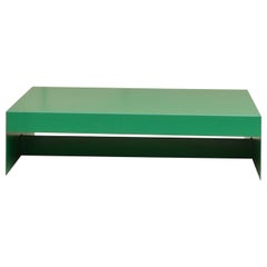 Grande table basse verte monobloc pour café / canapé - Personnalisable