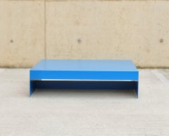 Large Low Ice Blue Single Form Coffee / Sofa Table - Customisable
