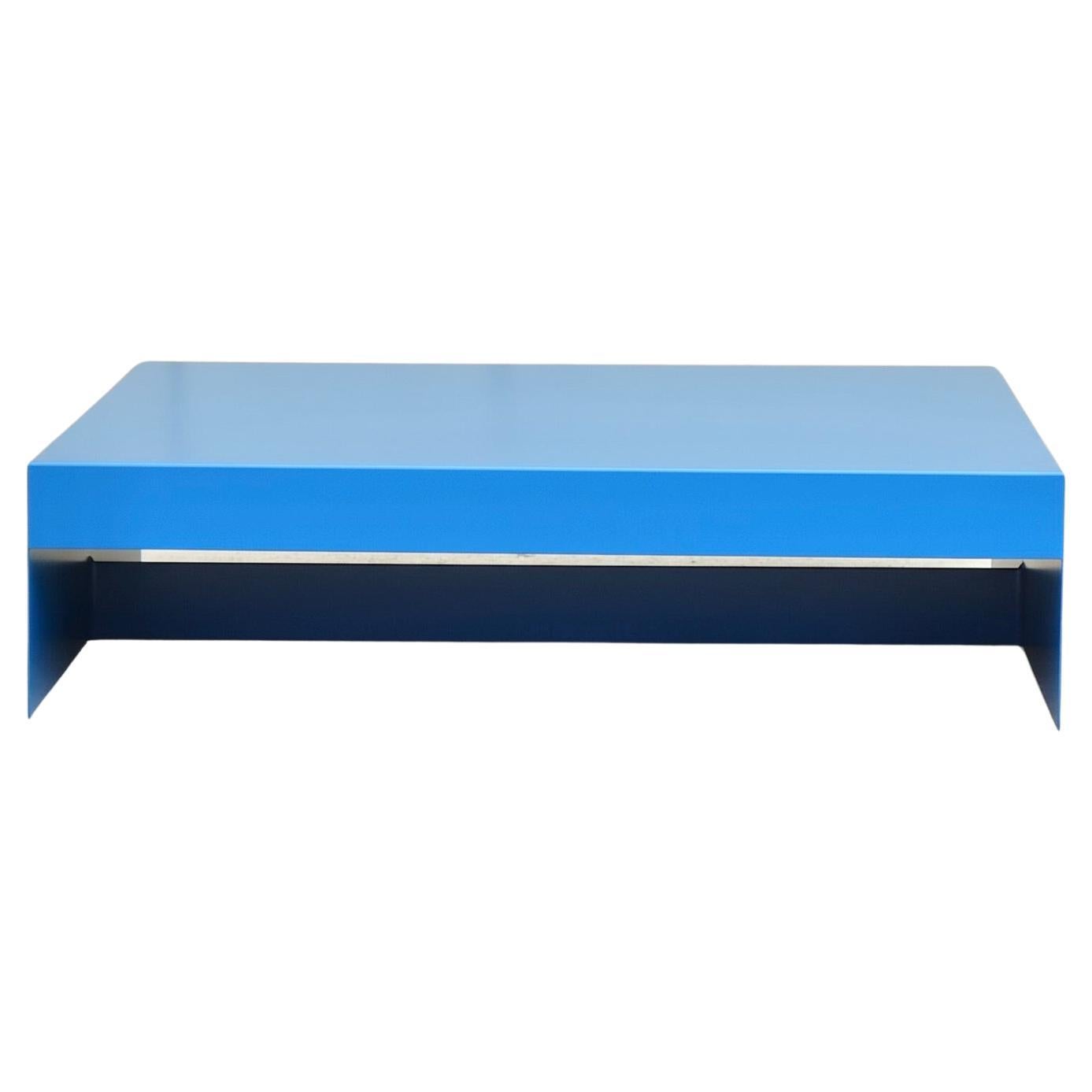 Large Low Ice Blue Single Form Coffee / Sofa Table - Customisable