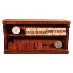 Large Low Mahogany Open Bookcase from the 19th Century