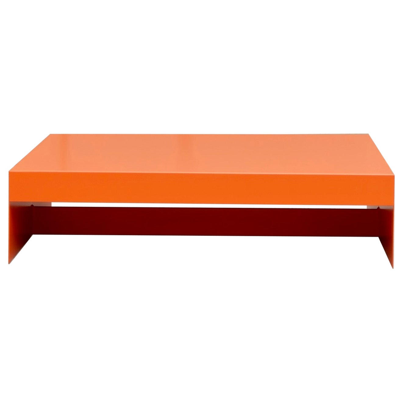 Large Low Orange Single Form Coffee / Sofa Table - Customizable
