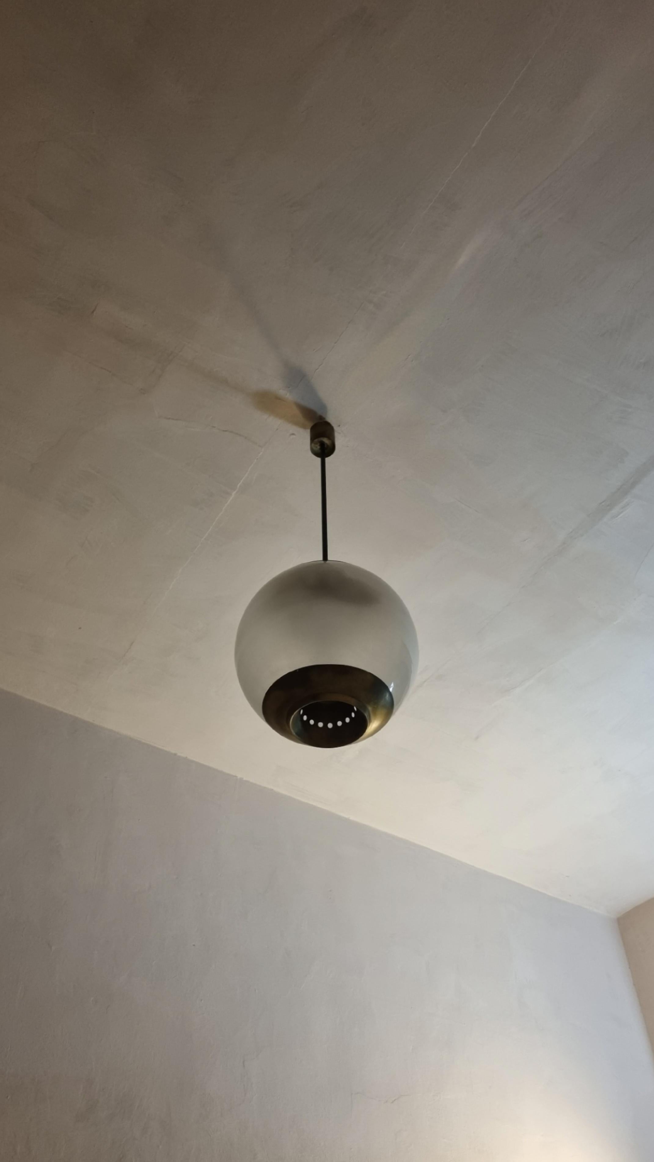 Satinato Large LS2 ceiling lamp designed by Luigi Caccia Dominioni for Azucena 1952 in vendita