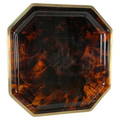 Grand plateau en lucite et laiton de la collection Dior Home, années 1970