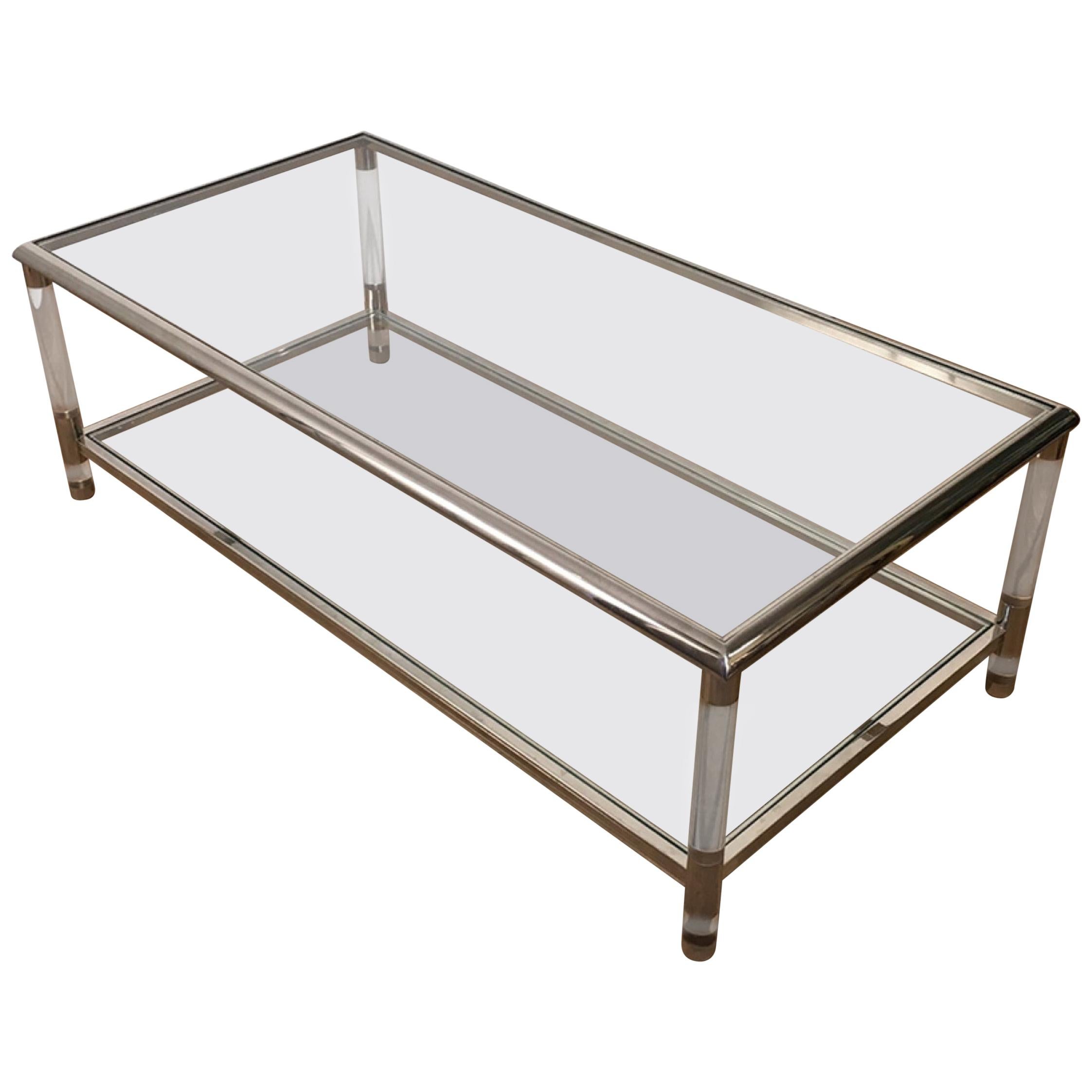 Lucite Waterfall Coffee Table at 1stDibs