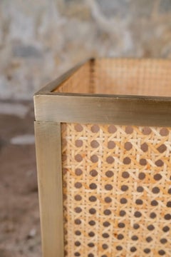 Großer Übertopf aus Lucit, Rohr und Messing von Christian Dior, Frankreich, 1960er Jahre