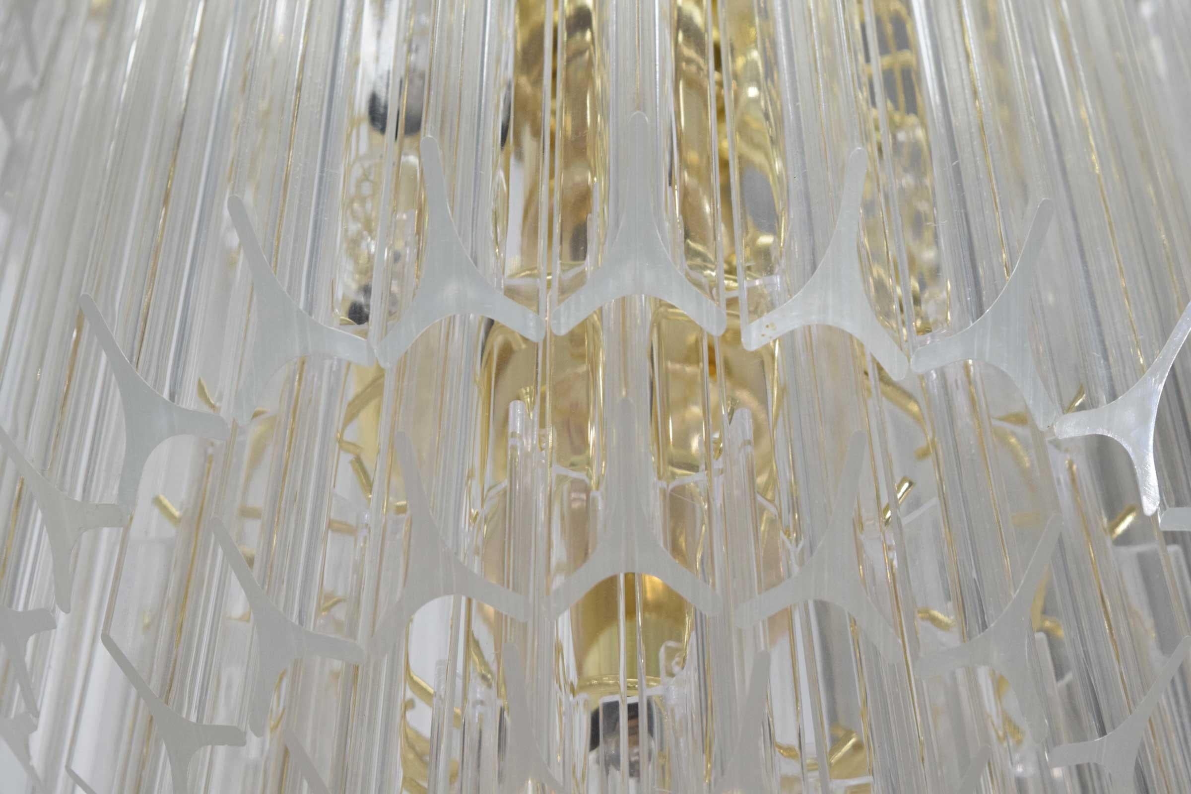 North American Large Lucite Chandelier, Six Tiers, 1970s For Sale