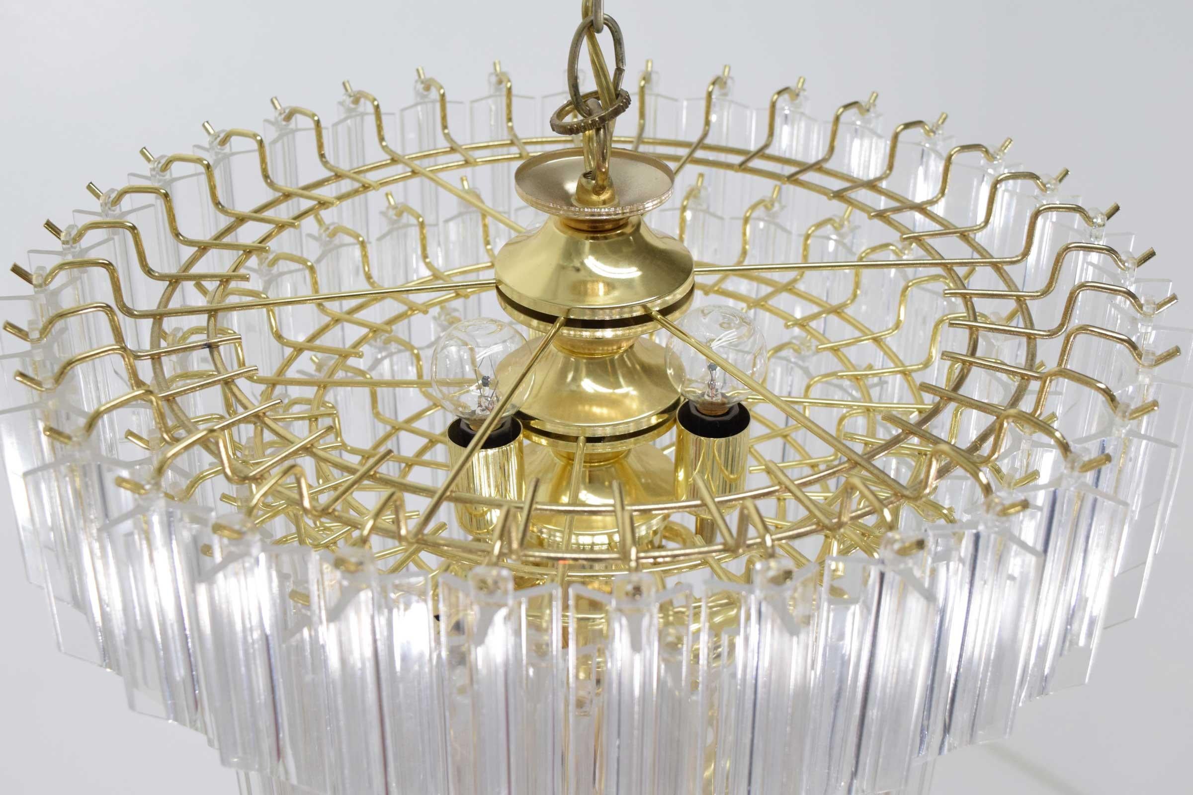 20th Century Large Lucite Chandelier, Six Tiers, 1970s For Sale