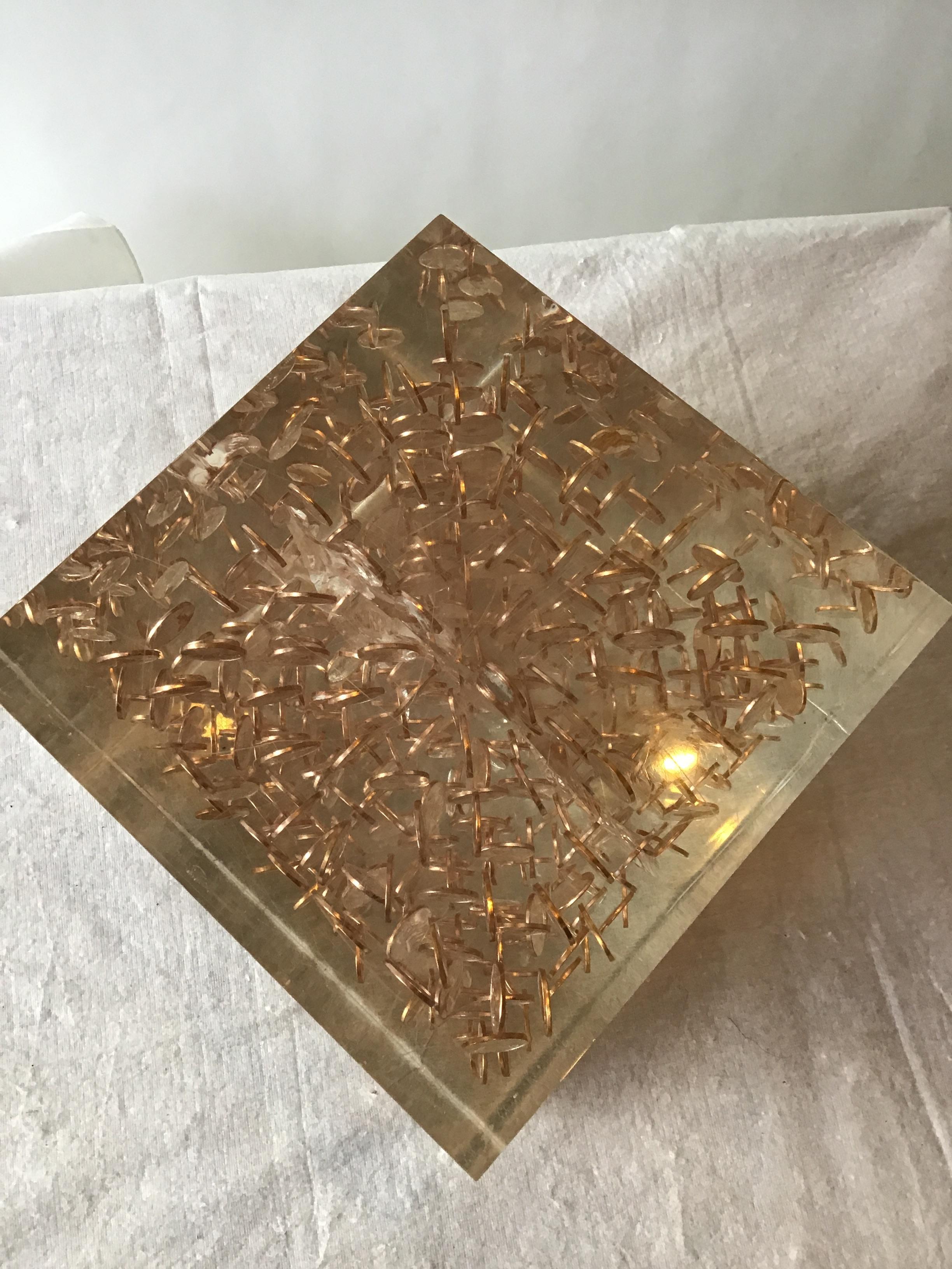 Large Lucite Cube of 1968 Pennies 3