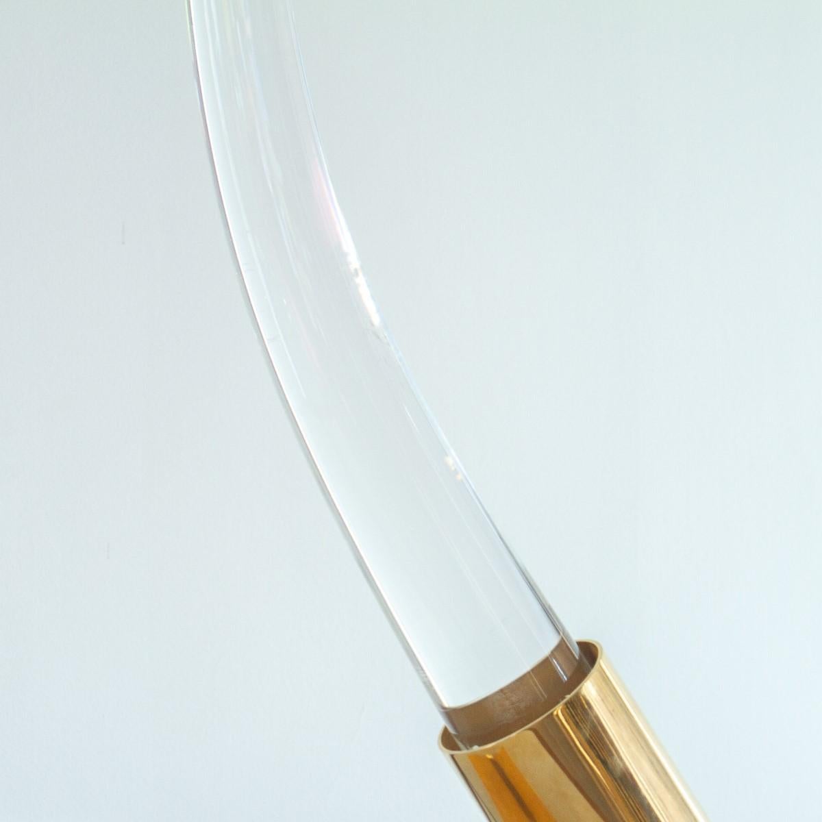 Large Lucite Sculptural Tusk Lamp by Oggetti 1980s 1
