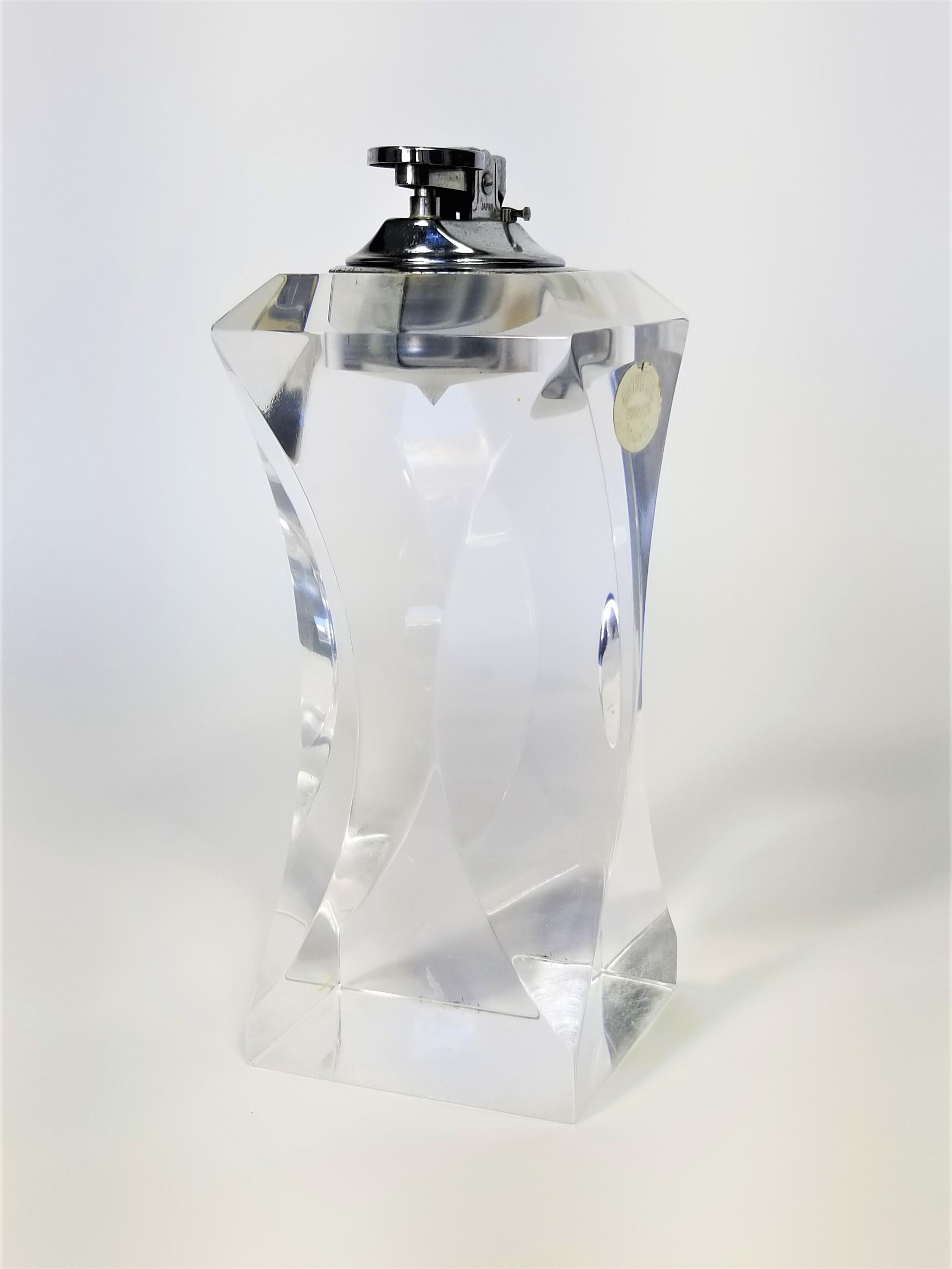 Large Lucite Table Lighter by Ritts Co. LA and Astrolite Products 6