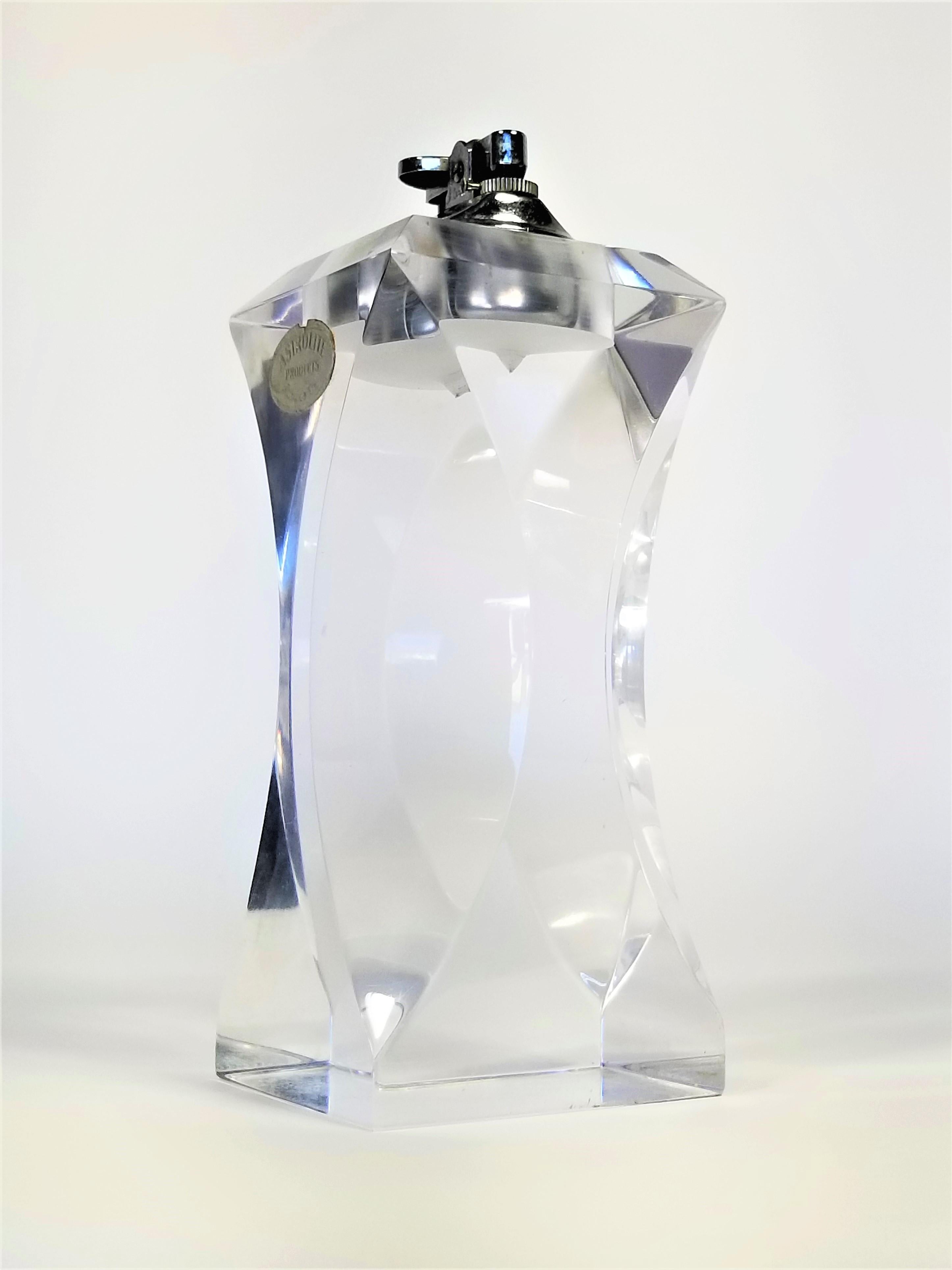 Large Lucite Table Lighter by Ritts Co. LA and Astrolite Products 2