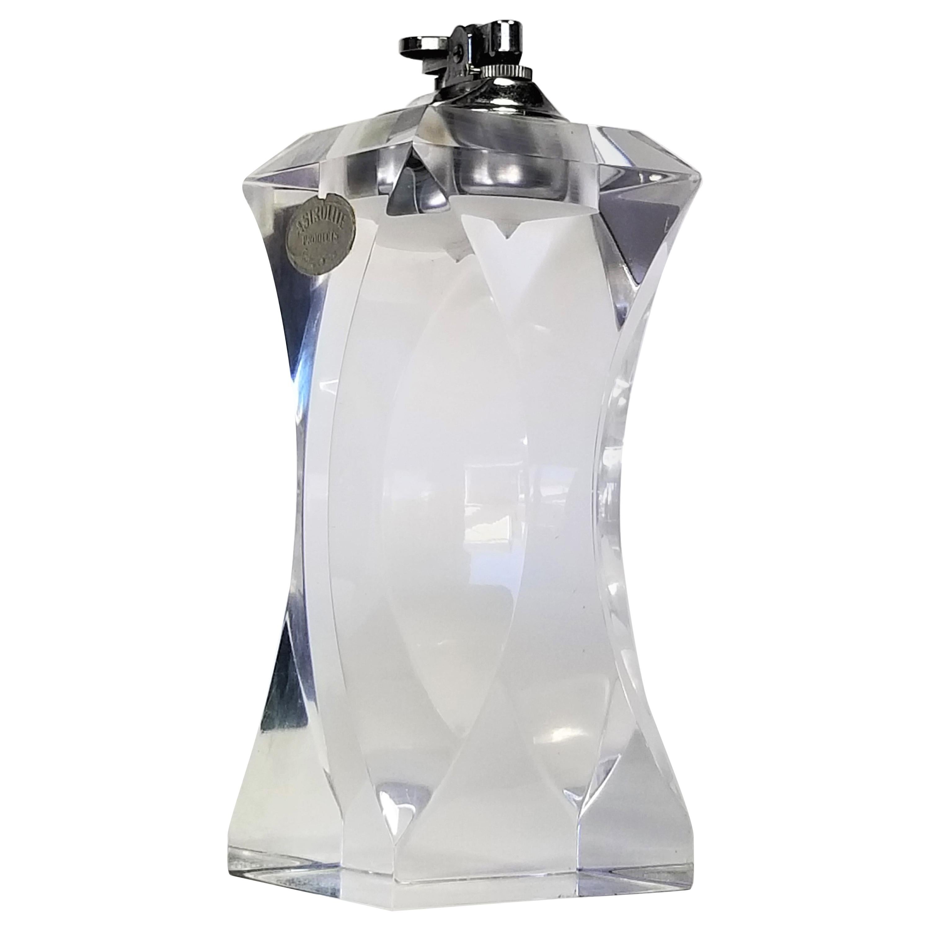 Large Lucite Table Lighter by Ritts Co. LA and Astrolite Products